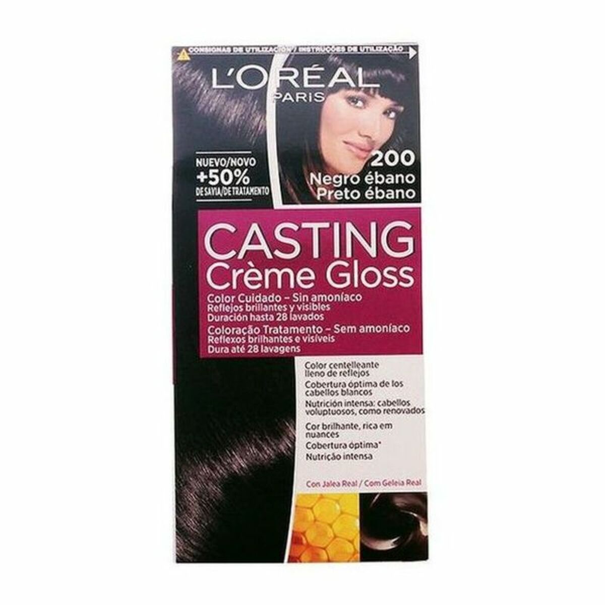 Vopsea Fără Amoniac Casting Creme Gloss L'Oreal Make Up Casting Creme Gloss Negru Abanos 180 ml