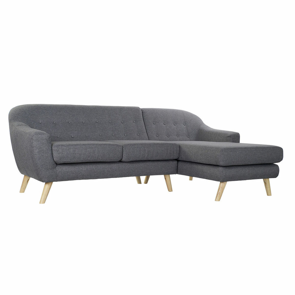 Canapea cu 3 Locuri DKD Home Decor 8424001799442 Gri Multicolor Natural Lemn Lemn de cauciuc Scandi 230 x 144 x 84 cm