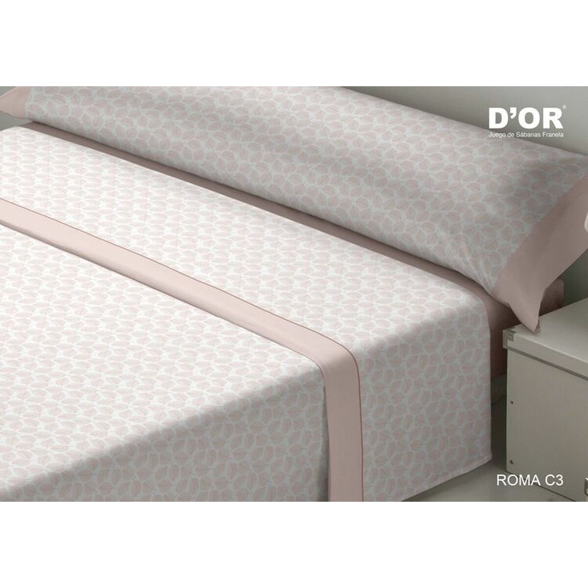 Voodiriiete Komplekt D'Or ROMA Roosa Voodi 135 cm Franela