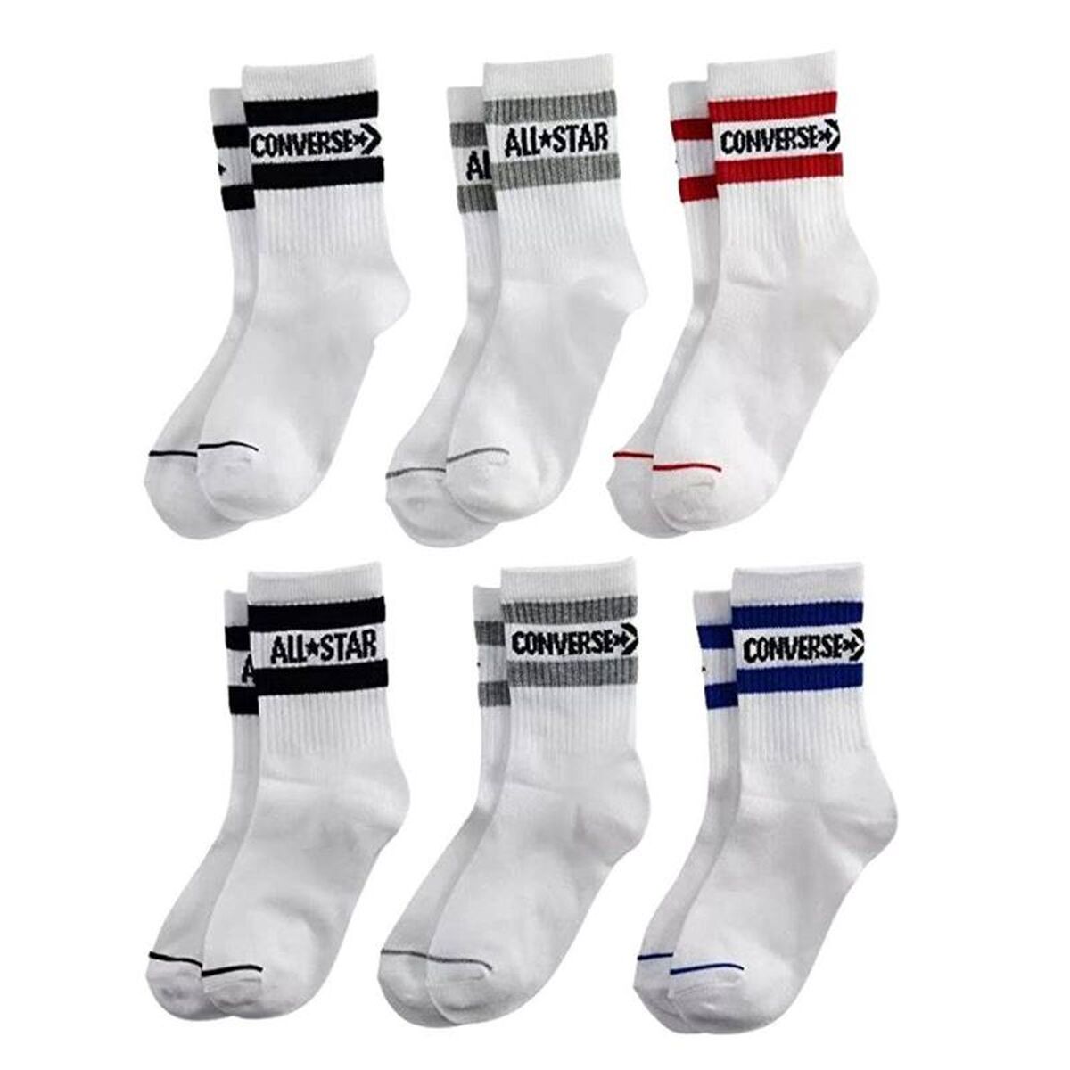 Sports Socks Converse UC0155-001 6 pairs Sports Socks Converse UC0155-001 6 pairs