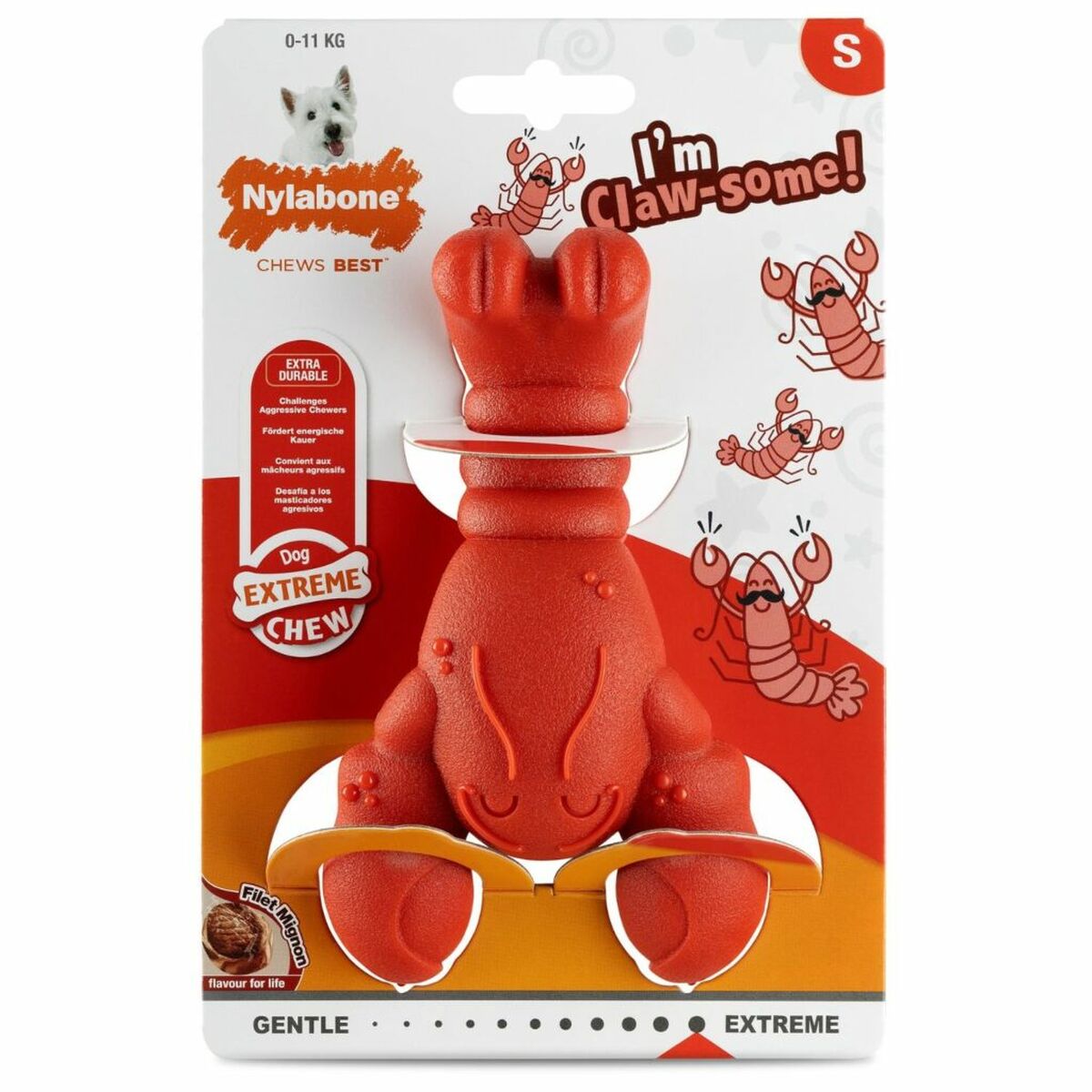 Jouet pour chien Nylabone Rouge Viande de buf Artificielle S