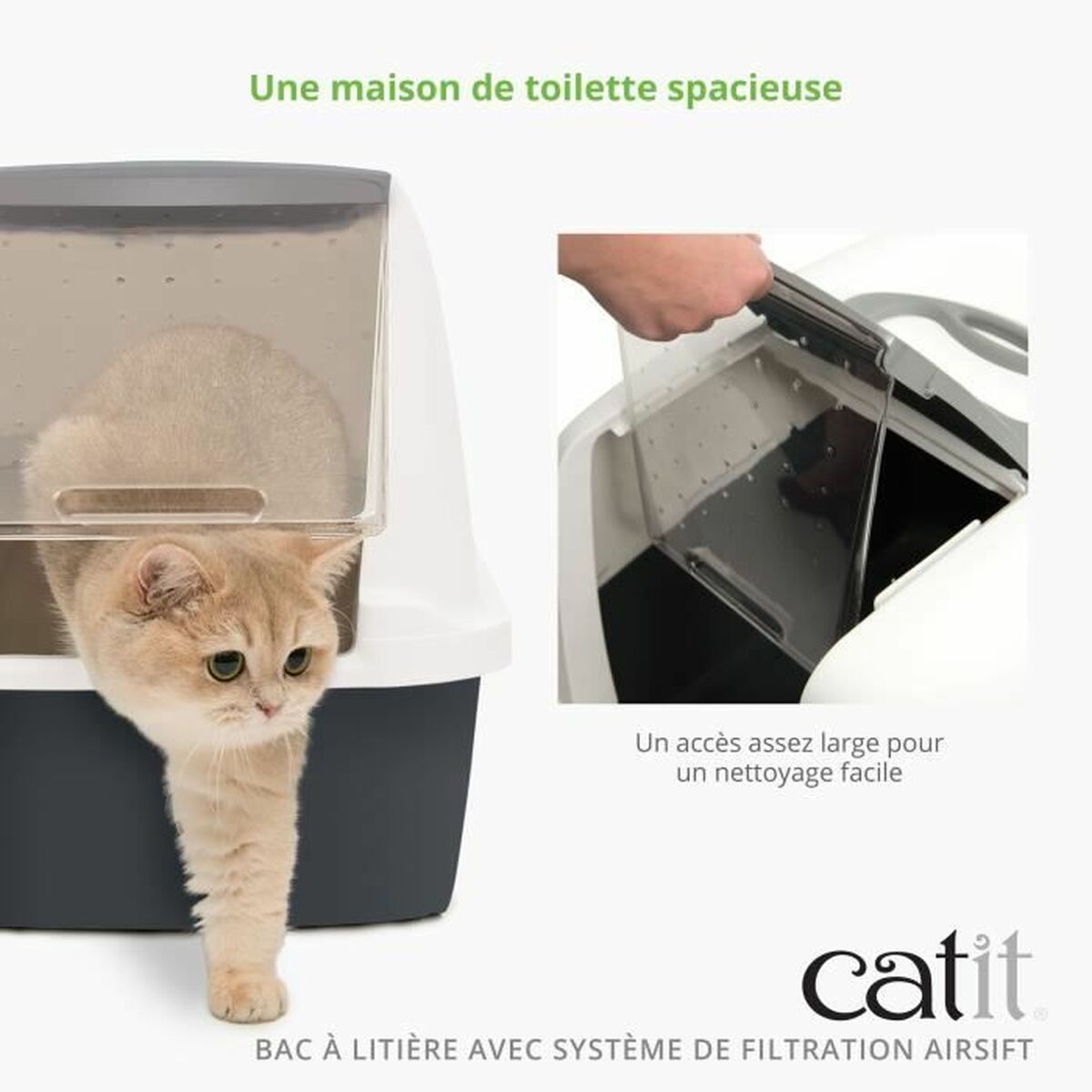 Cat Litter Box Catit Grey Detachable lid, view 4