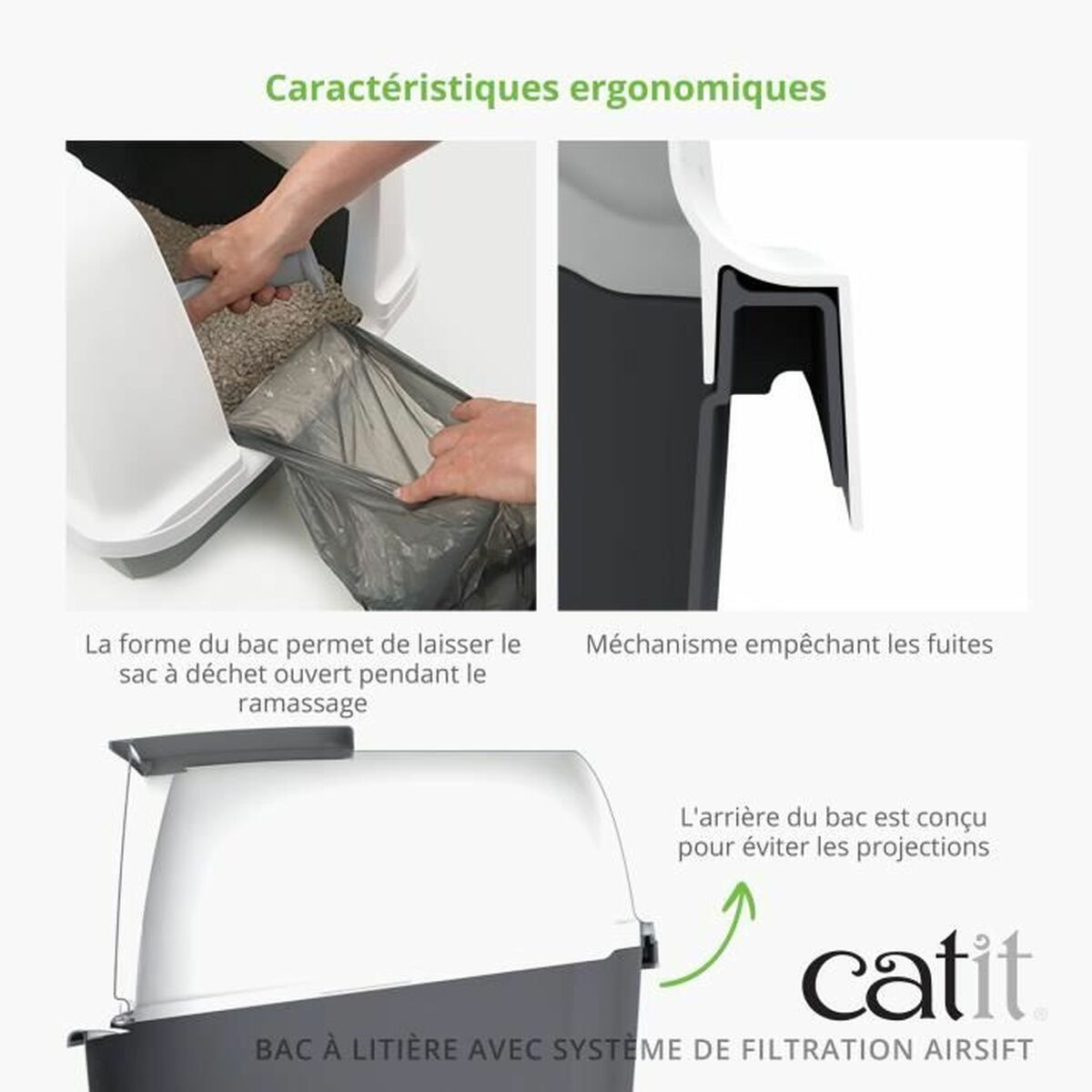 Cat Litter Box Catit Grey Detachable lid, view 5