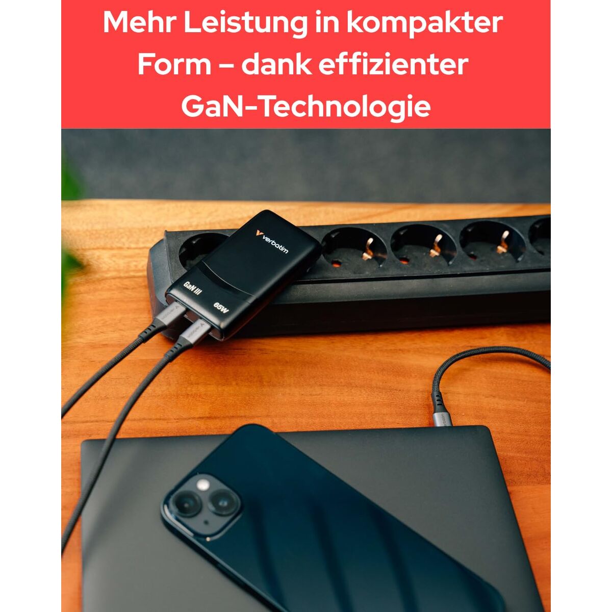 USB Cable Verbatim 32354 Black 65 W