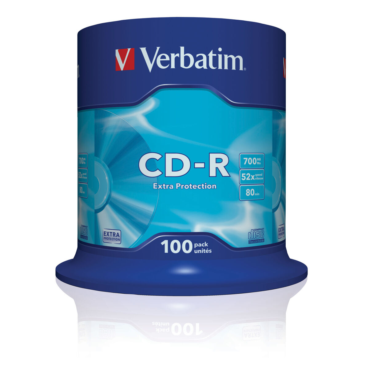 Højhastighed 52x 700MB CD-R Verbatim 43411 (100 pak)