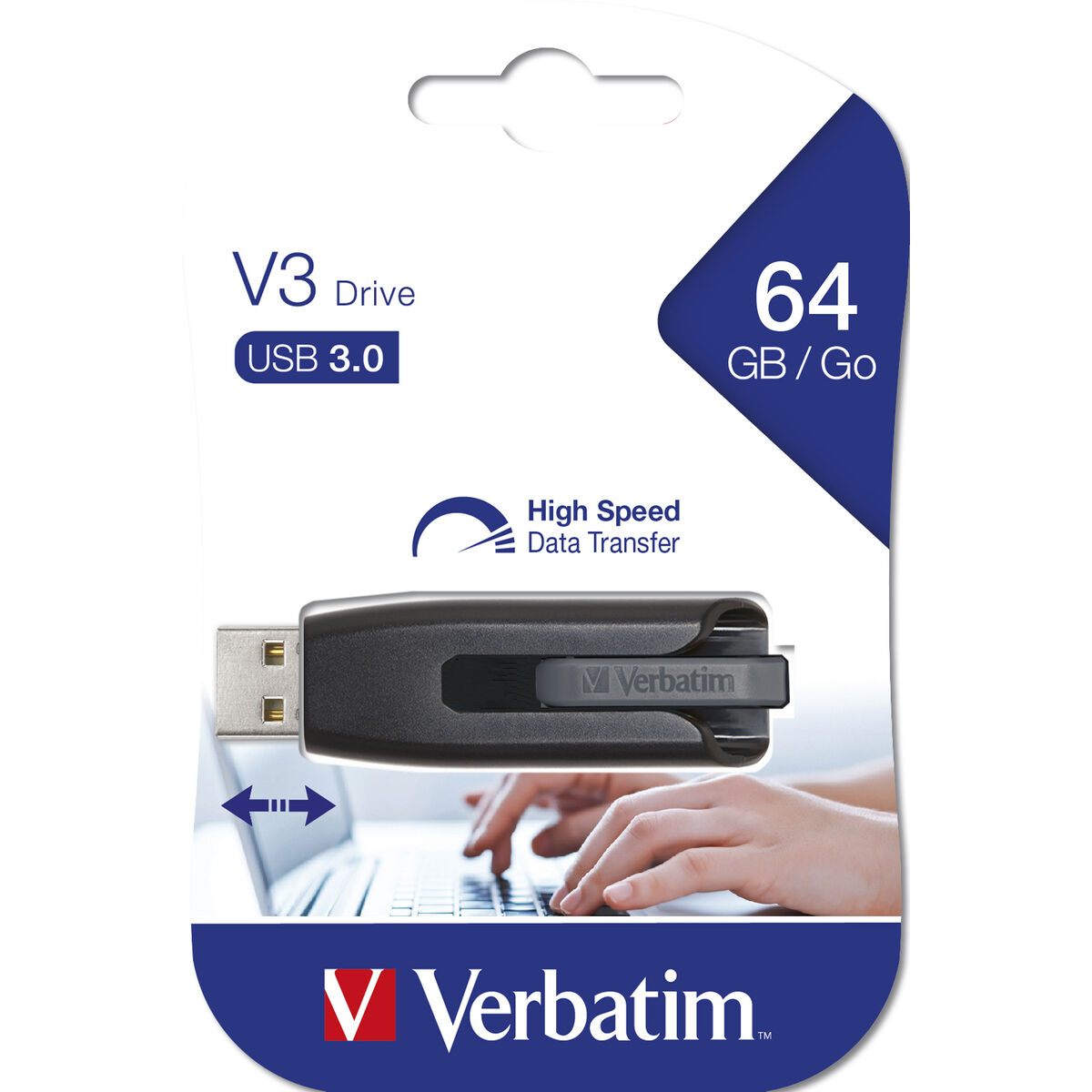 Afbeeldingen van USB stick Verbatim 49174 Black 64 GB