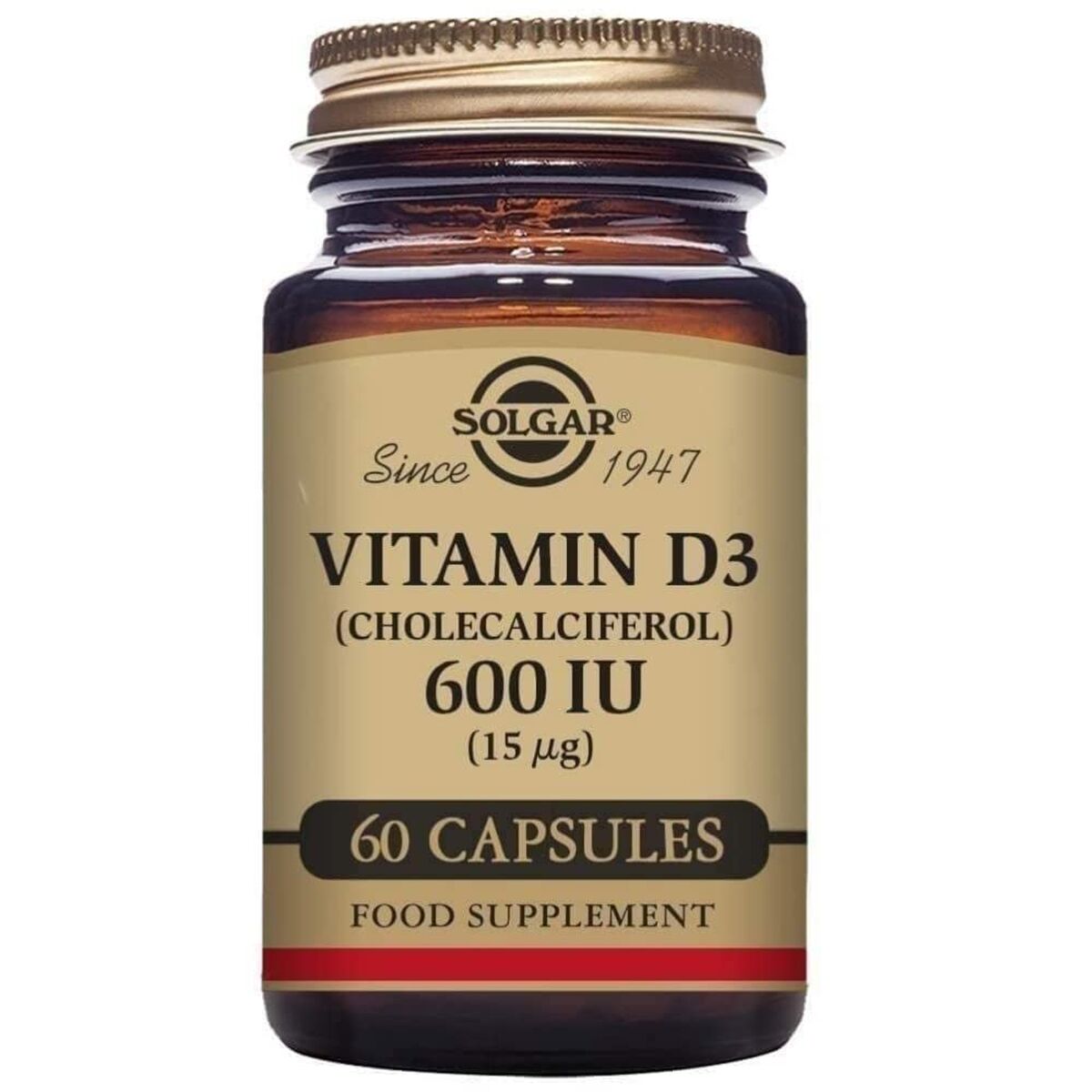 Vitamine D3 (Cholecalciferol) Solgar 600 iu 60 Capsules
