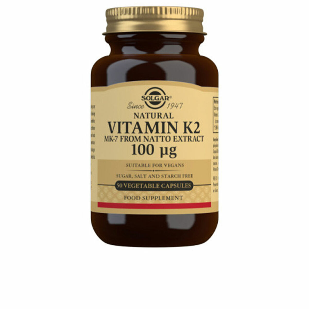 Витамин К2 с натурален MK-7 (Екстракт от Нато) Solgar 50 ...