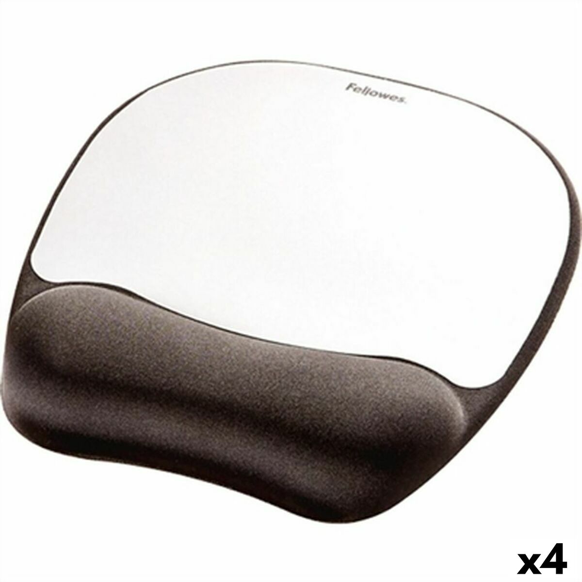 Afbeeldingen van Mat with Wrist Rest Fellowes Silver Black Cloth Foam 4 Units (23 x 19,6 x 2 cm)