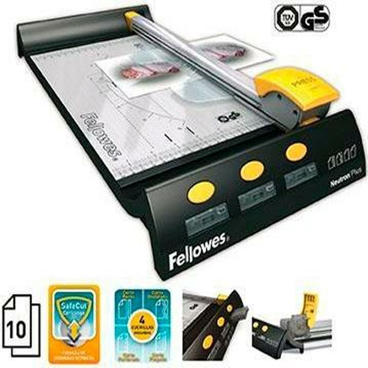 Afbeeldingen van Rotary Trimmer Fellowes Neutron Plus Black Grey