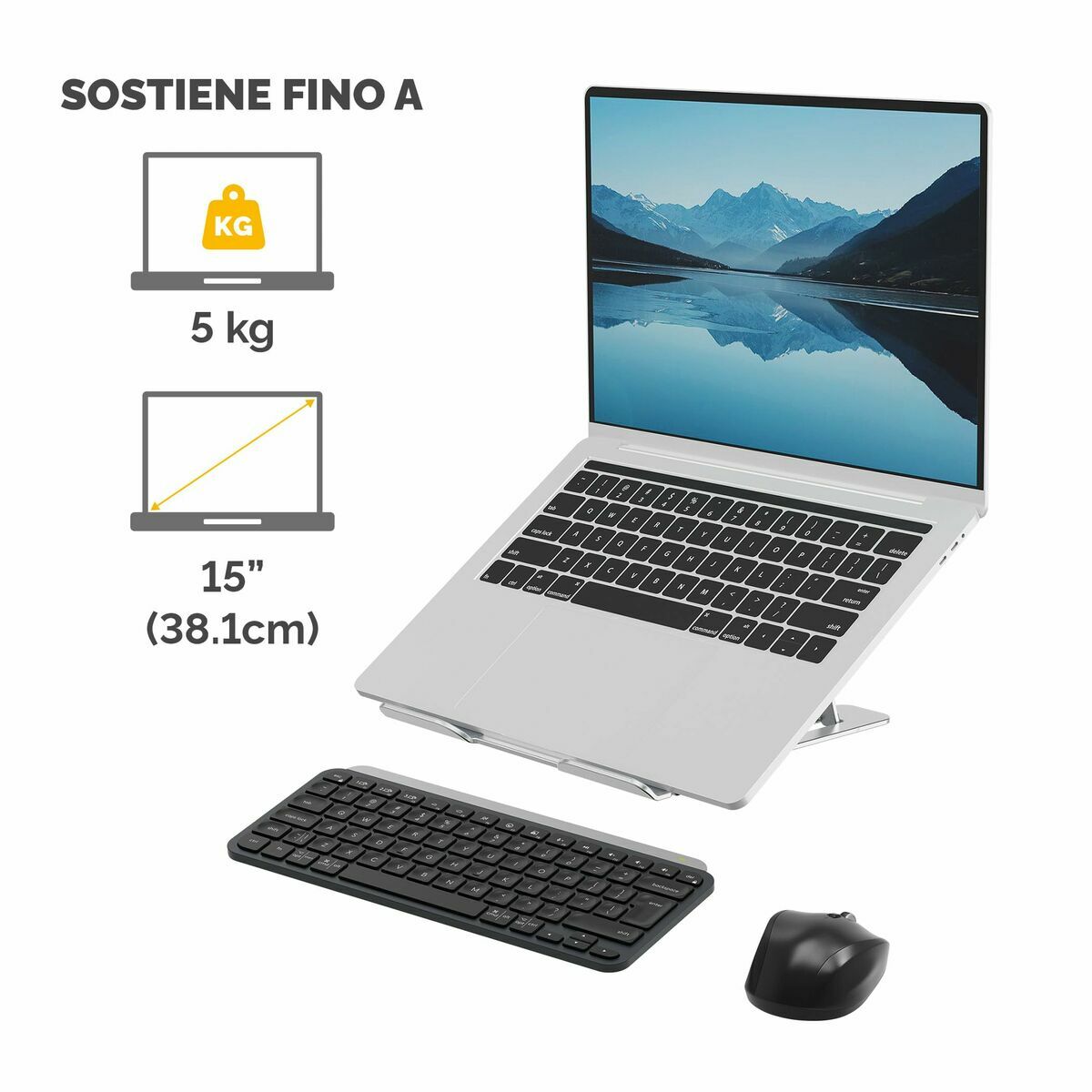 Afbeeldingen van Folding and Adjustable Laptop Stand Fellowes Alumia