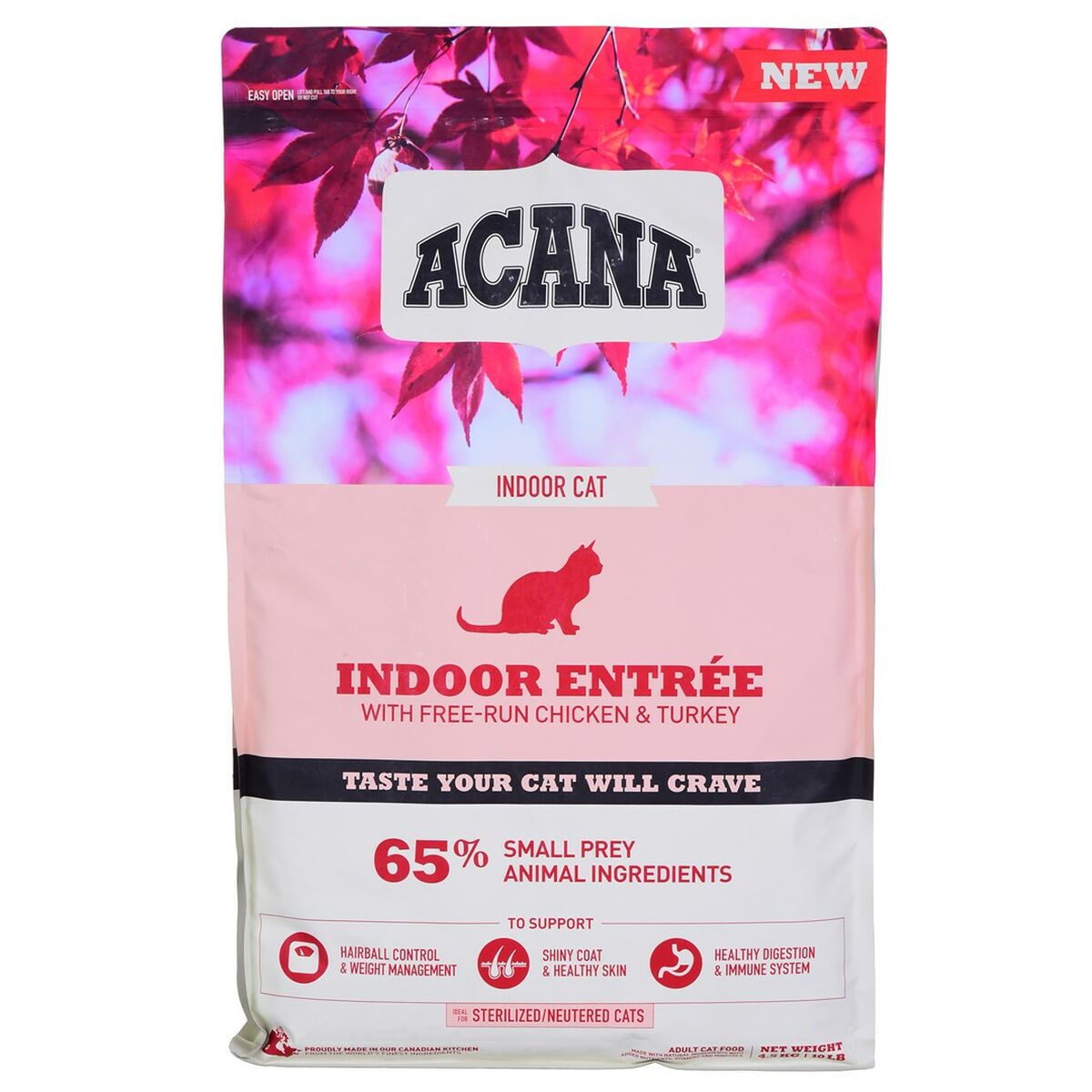 Aliments pour chat Acana Indoor Entrée Adulte Poulet Dinde 4,5 Kg
