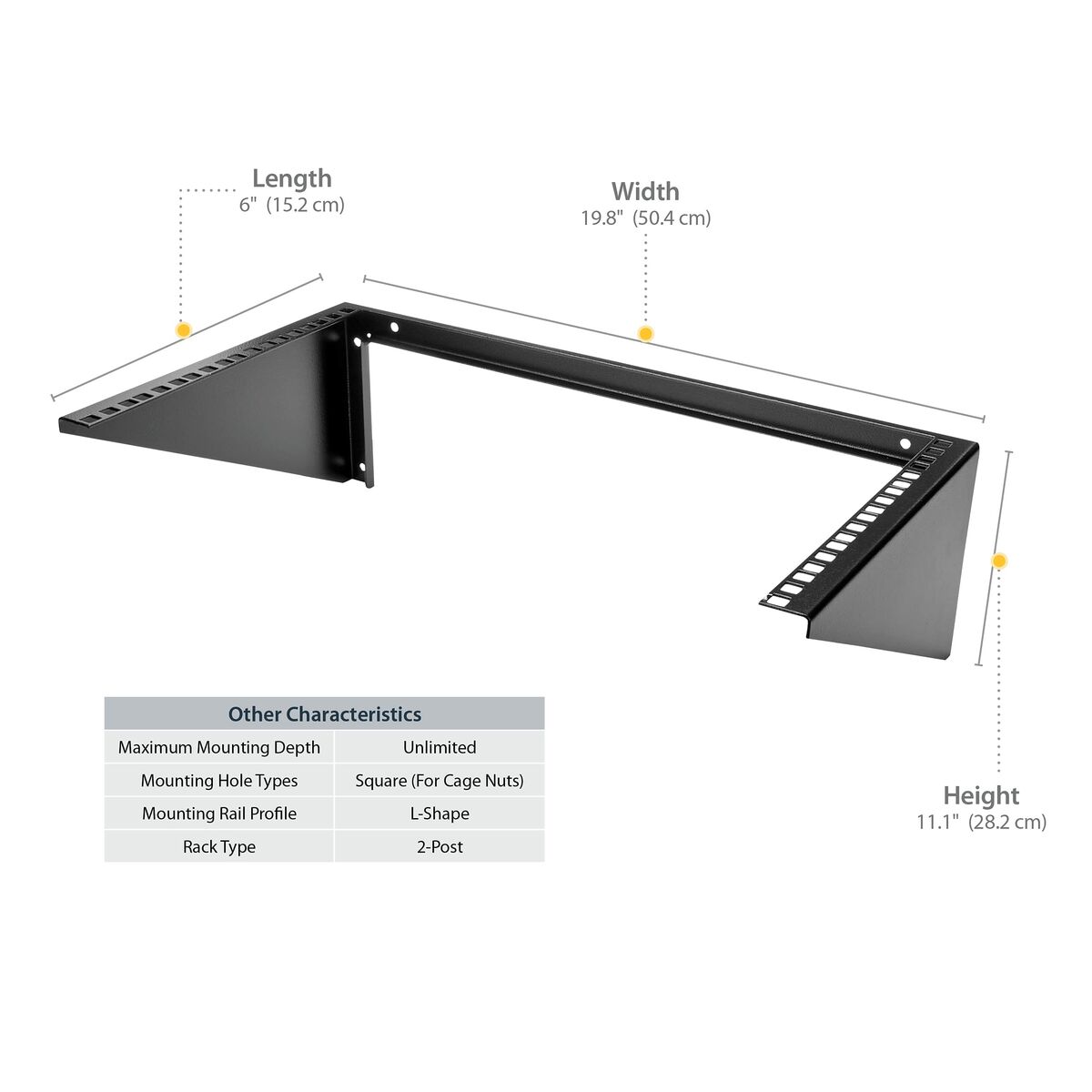 Holder Startech RK619WALLV Black Steel