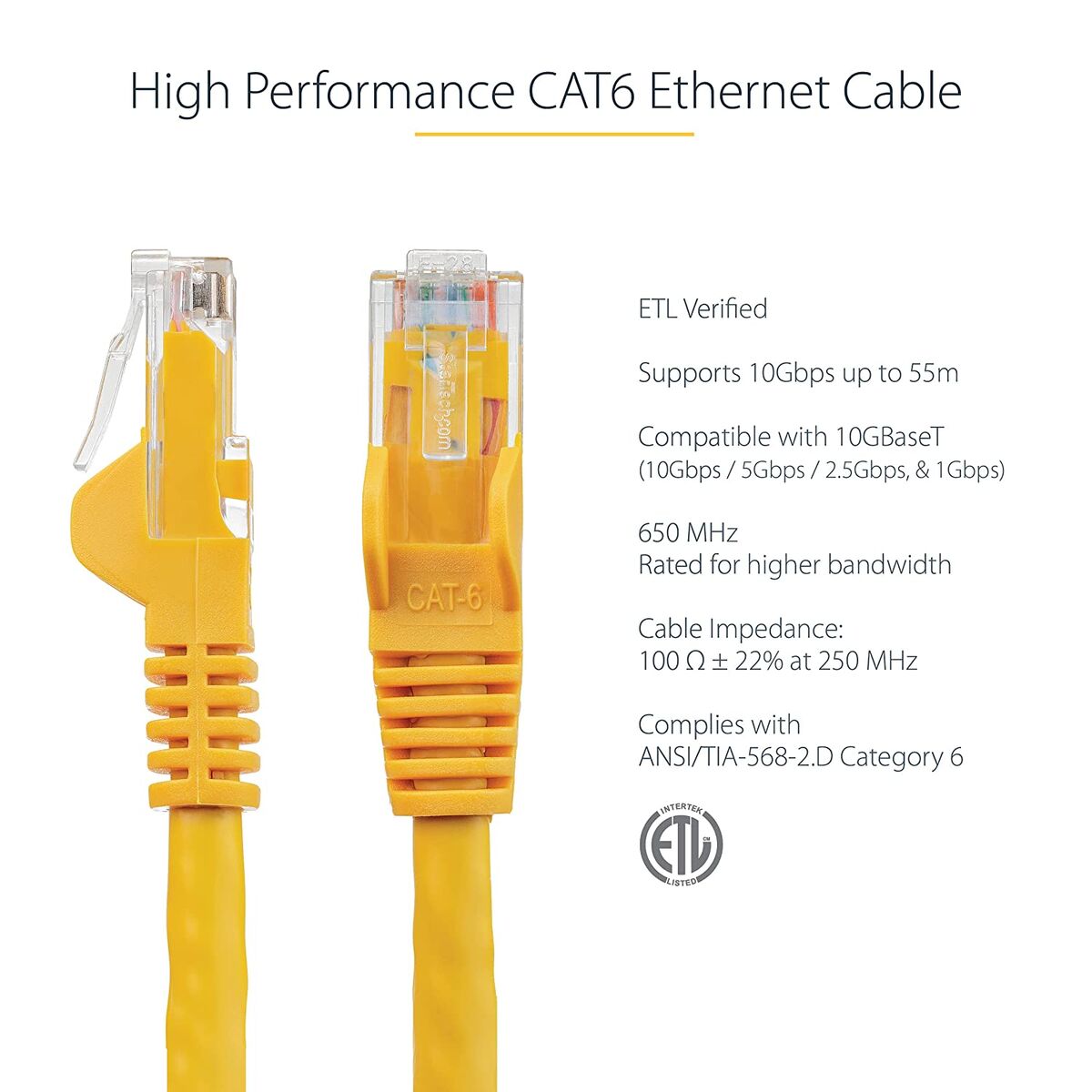 Picture of UTP Category 6 Rigid Network Cable Startech N6PATC7MYL Yellow 7 m
