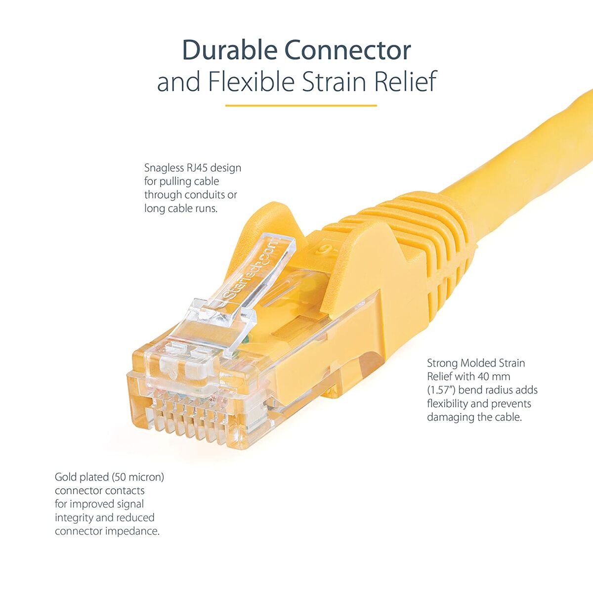 Picture of UTP Category 6 Rigid Network Cable Startech N6PATC7MYL Yellow 7 m