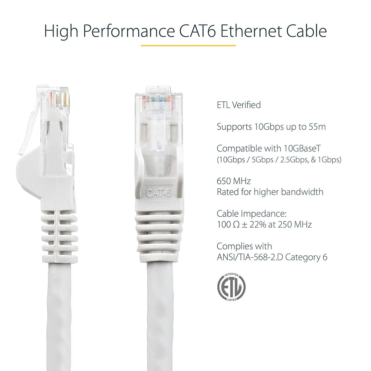 Afbeeldingen van UTP Category 6 Rigid Network Cable Startech N6PATC7MWH White 7 m