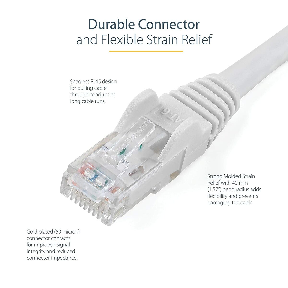 Afbeeldingen van UTP Category 6 Rigid Network Cable Startech N6PATC7MWH White 7 m