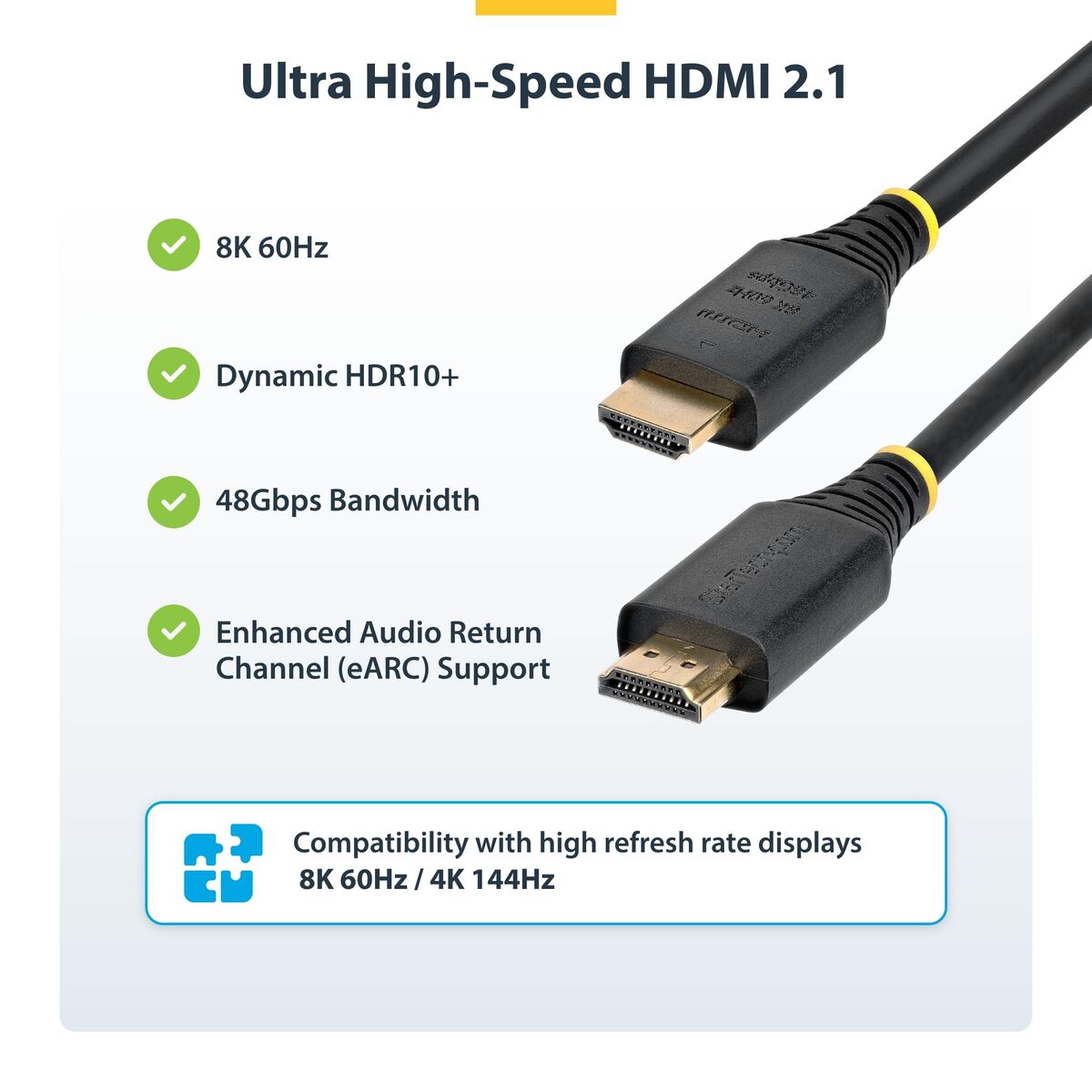 Bild von HDMI Cable Startech HDMI21-CBL-8K60-3M Black 3 m