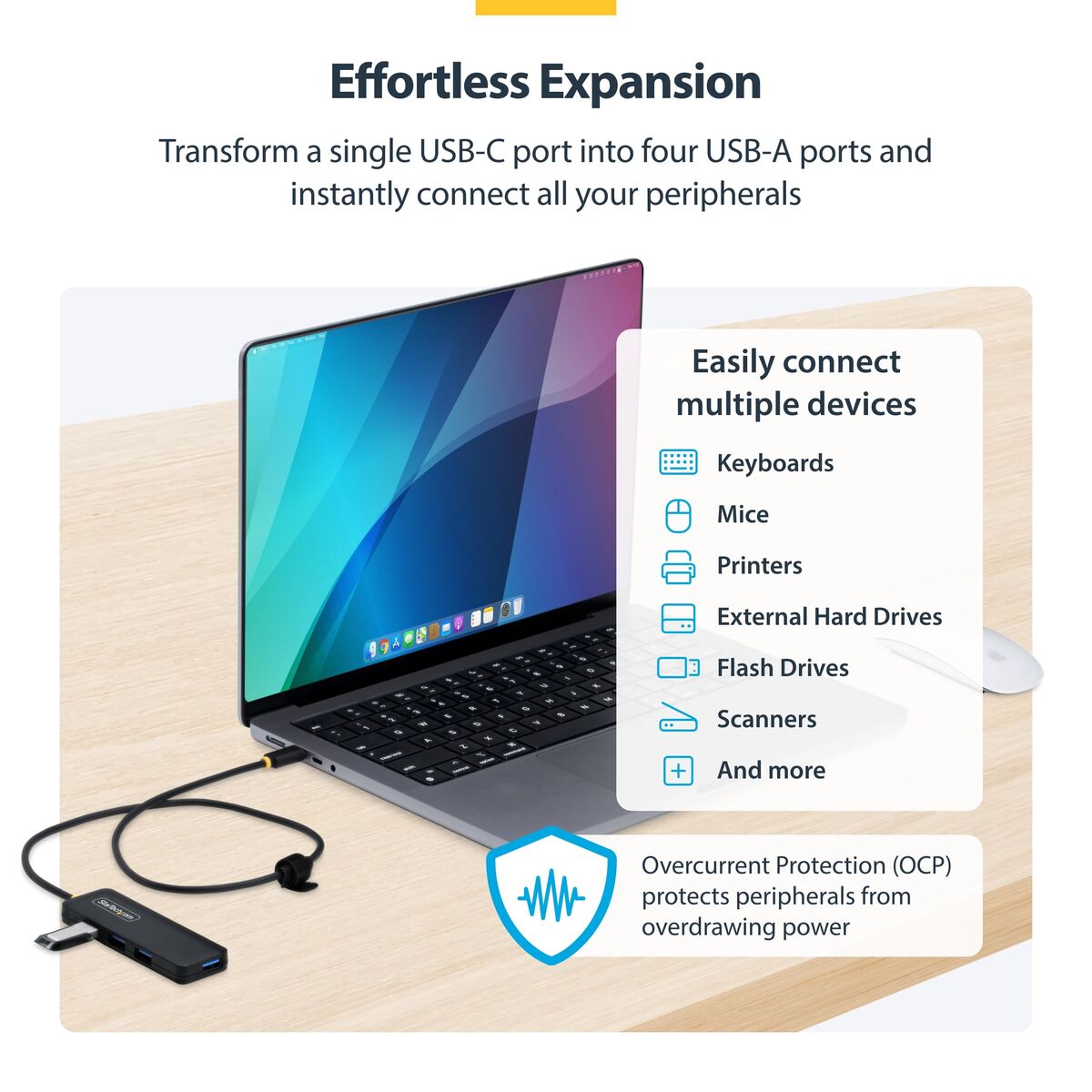 Picture of USB Hub Startech H5C4A-USB-HUB-2 Black