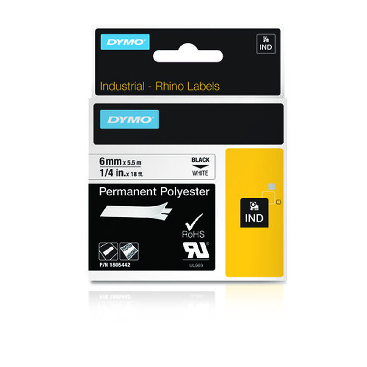Afbeeldingen van Laminated Tape Dymo 1805442 Multicolour Black/White