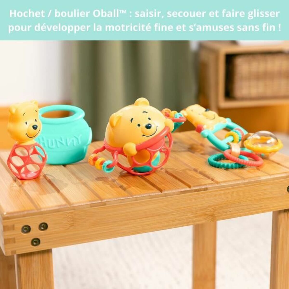Alternativní obrázok produktu Set of Toys for Babies Disney BABY WINNIE Multicolour 5 Pieces