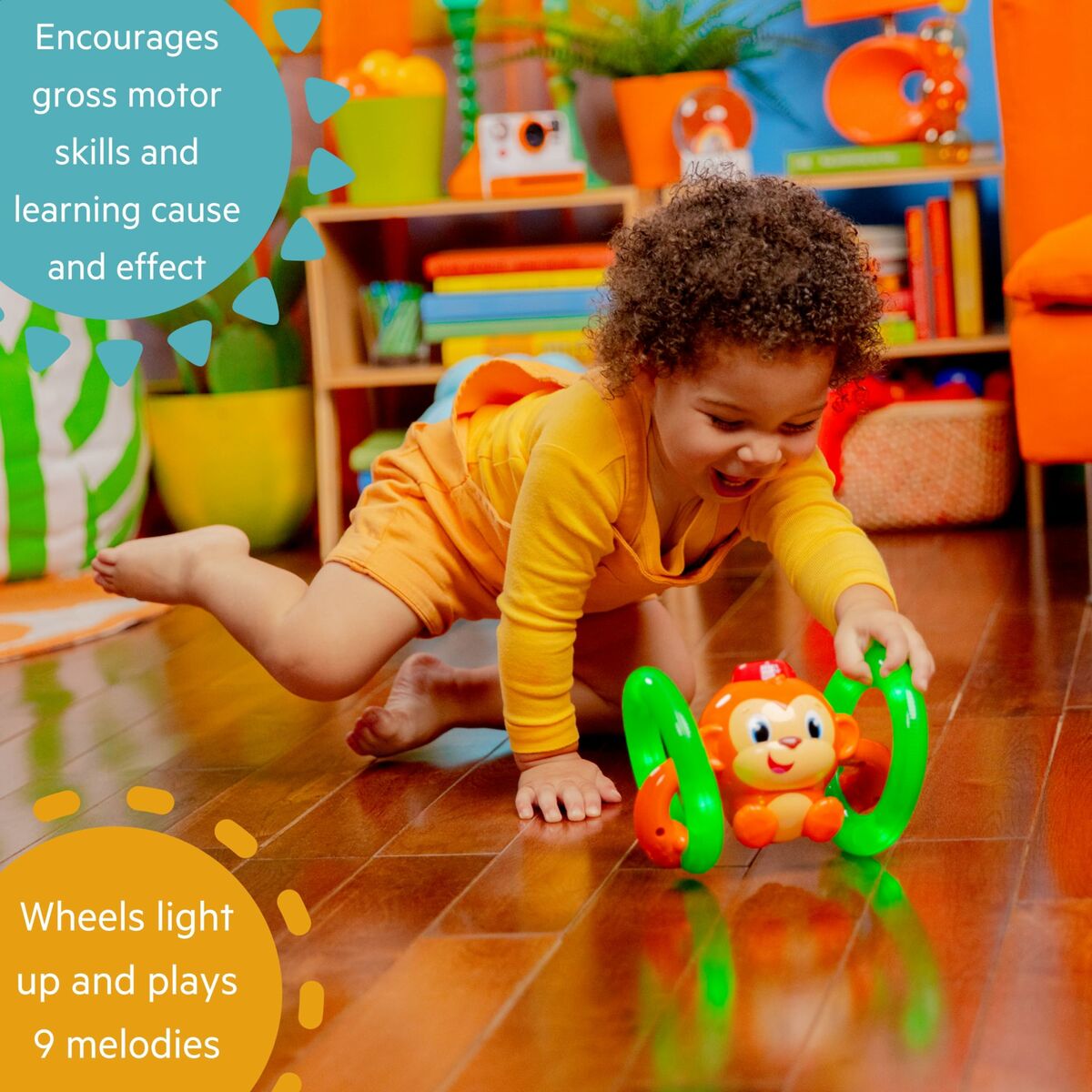 Muziekspeelgoed Bright Starts Little Roll & Glow Monkey