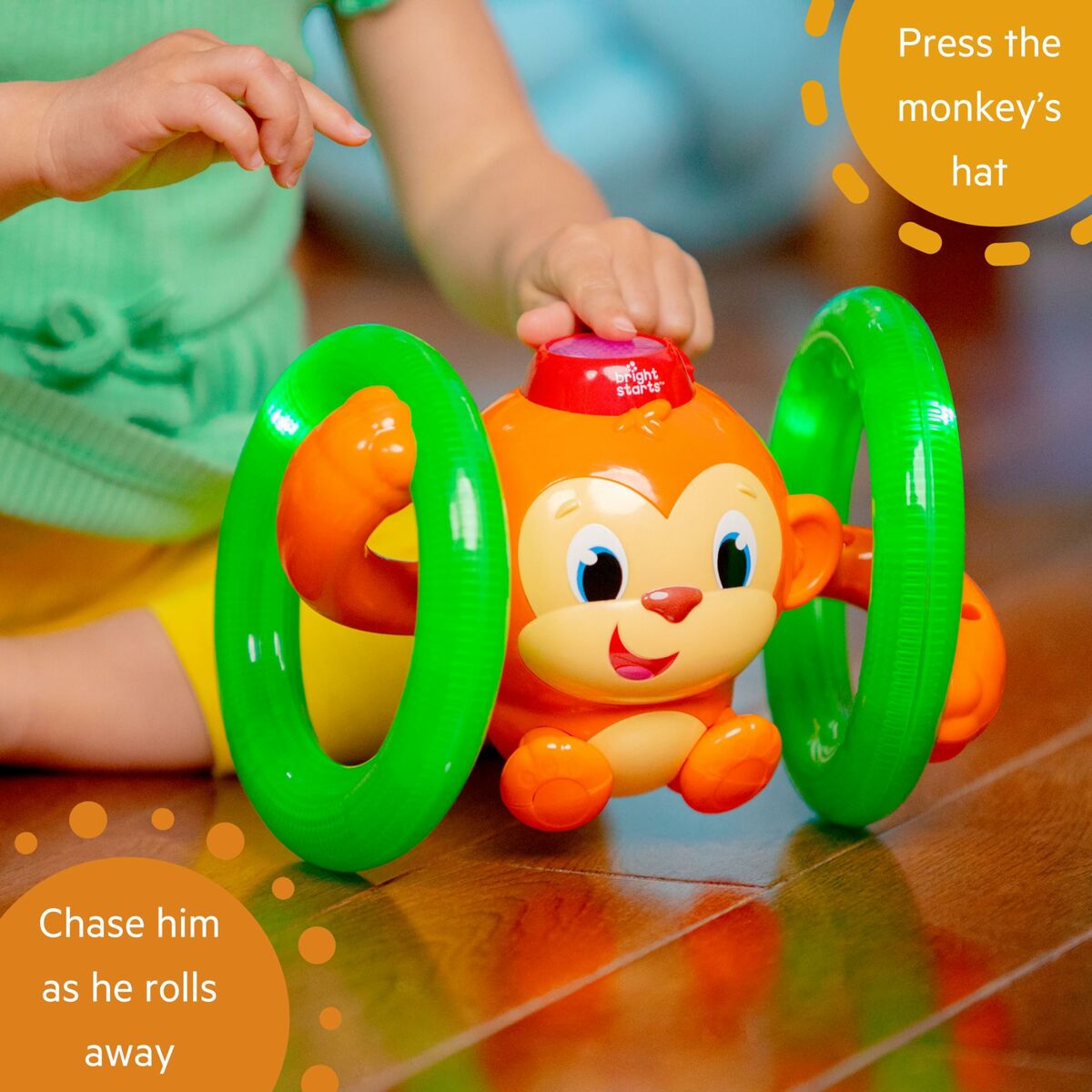 Muziekspeelgoed Bright Starts Little Roll & Glow Monkey