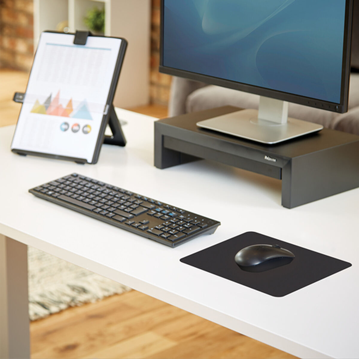 Afbeeldingen van Mouse Mat Fellowes 1831991 Black (12 Units)