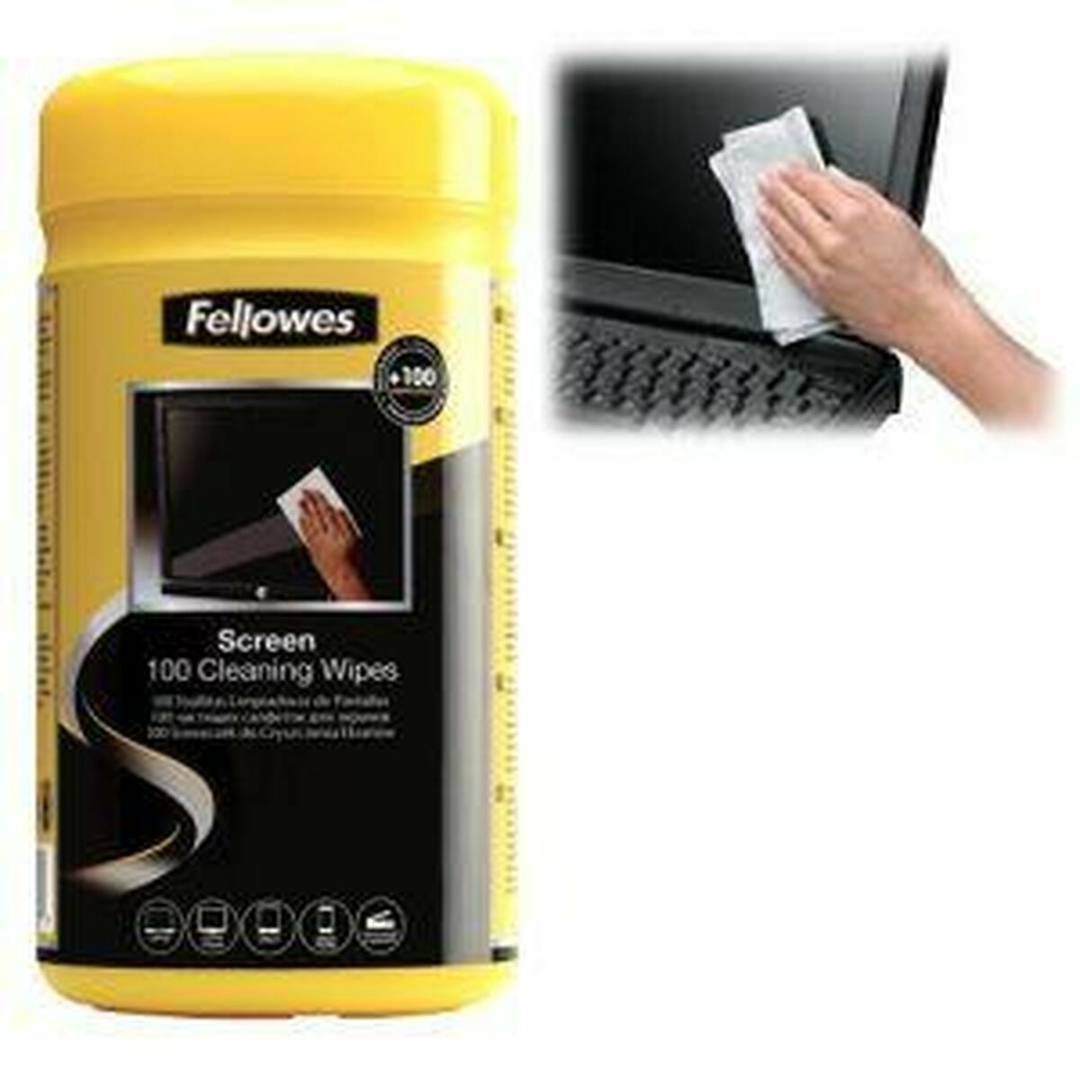 Afbeeldingen van Cleaning Wipe Fellowes 9970330 Dispenser Screen 100 Pieces