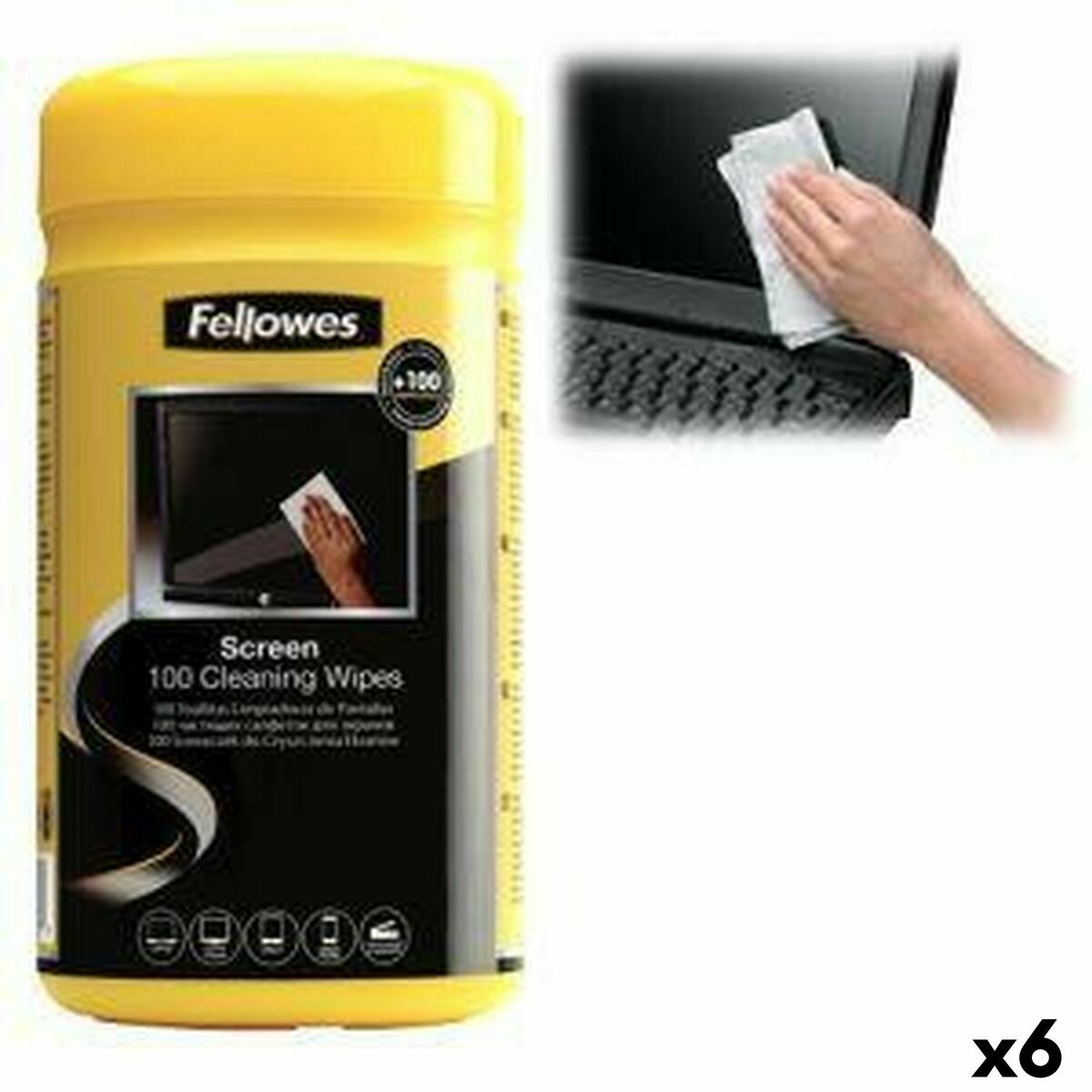 Afbeeldingen van Cleaning Wipe Fellowes 9970330 Dispenser Screen 100 Pieces