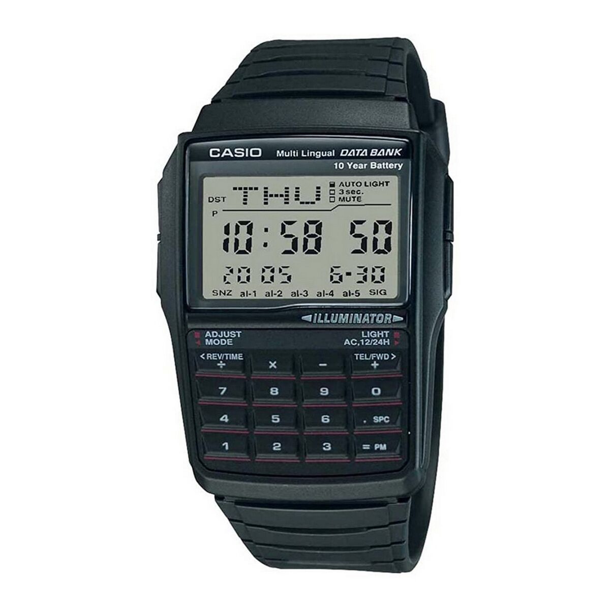 Ανδρικά Ρολόγια Casio DATABANK CALCULATOR Μαύρο Γκρι