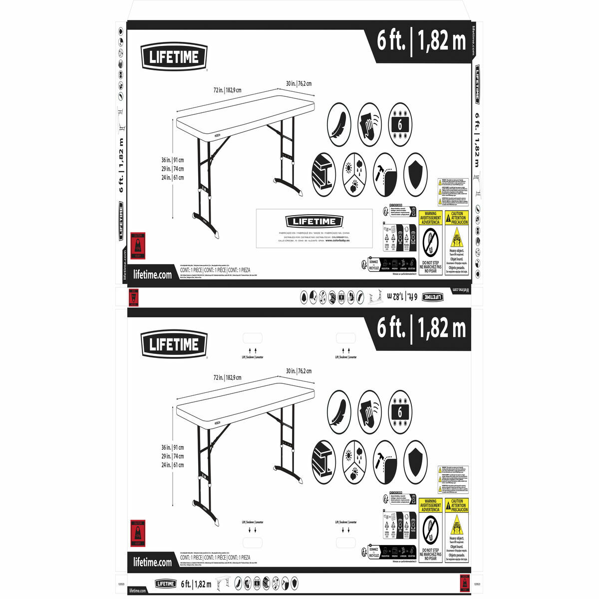 Vouwtafel Lifetime Wit Staal Rechthoekig (Refurbished C)
