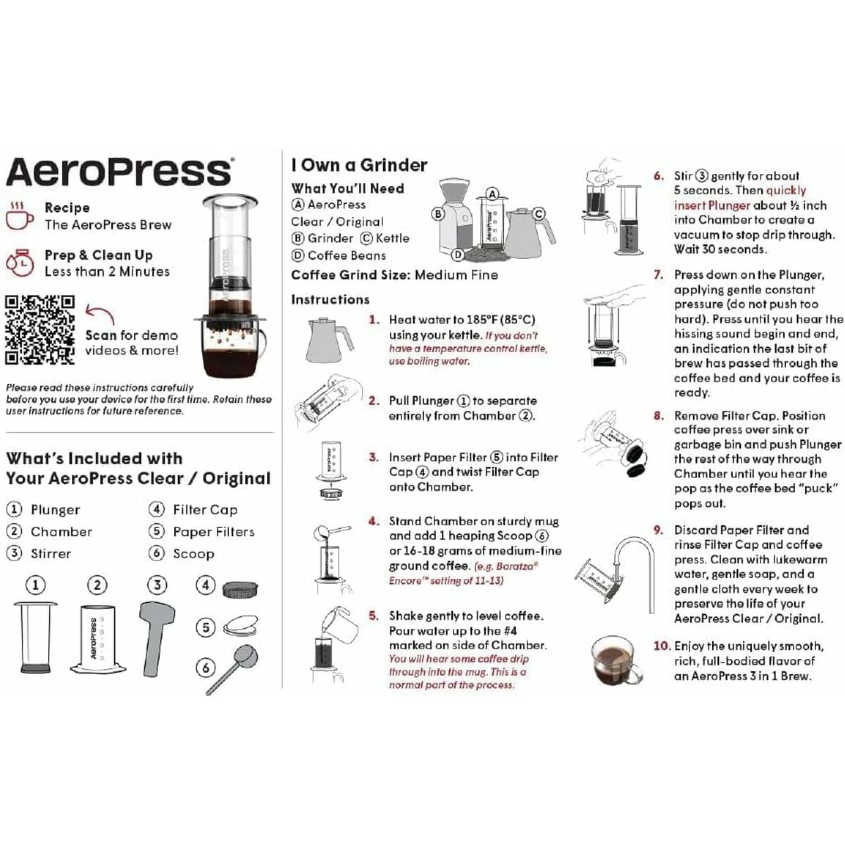 Portable Coffee Maker Aeropress 85R11 Black Transparent, view 6