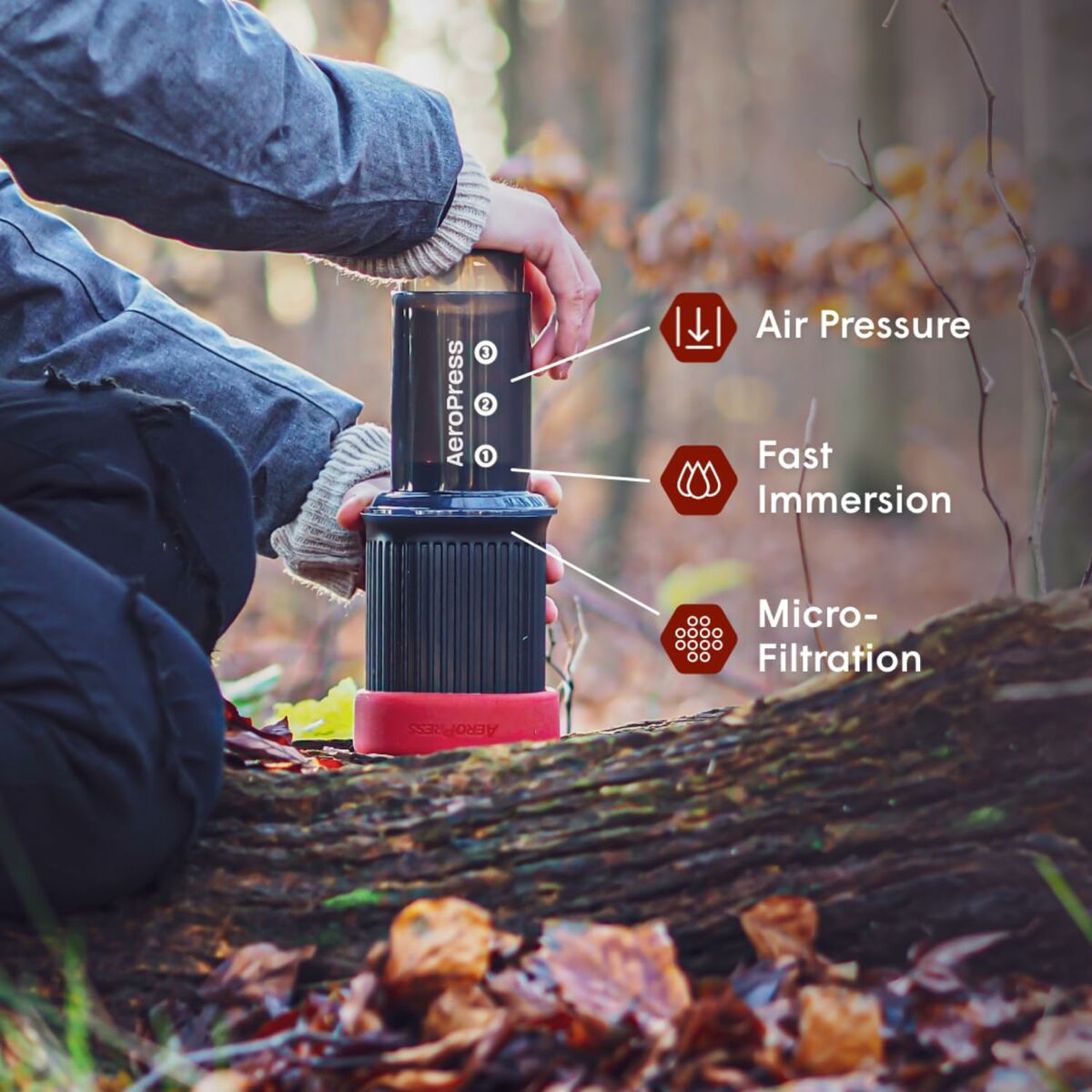 Portable Coffee Maker Aeropress Go Black 3 Cups, view 2