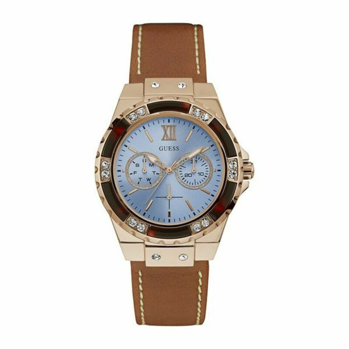 Si vous aimez suivre les dernières tendances en matière de mode et accessoires, achetez Montre Femme Guess W0775L7 au meilleur prix. Matériau du boîtier de la montre: Acier inoxydableMatériau de l'objectif: MinéralCouleur du boîtier de l'horloge: Or roseType de mouvement: QuartzInclut: Le coffret de la marque est inclusCouleur du cadran: BleuVerre: MinéralImperméabilité: 5 atmCouleur du bracelet: MarronDiamètre du boîtier de la montre: Ø 38 mmGenre: FemmeLiens supplémentaires: NonType de montre: Montre-braceletdiamètre approx.: 39 mmAnnée: 2017Materiau du boîtier: Acier inoxydableMatériau du bracelet: CuirType de fermeture: BouclePoids approx.: 200 gr