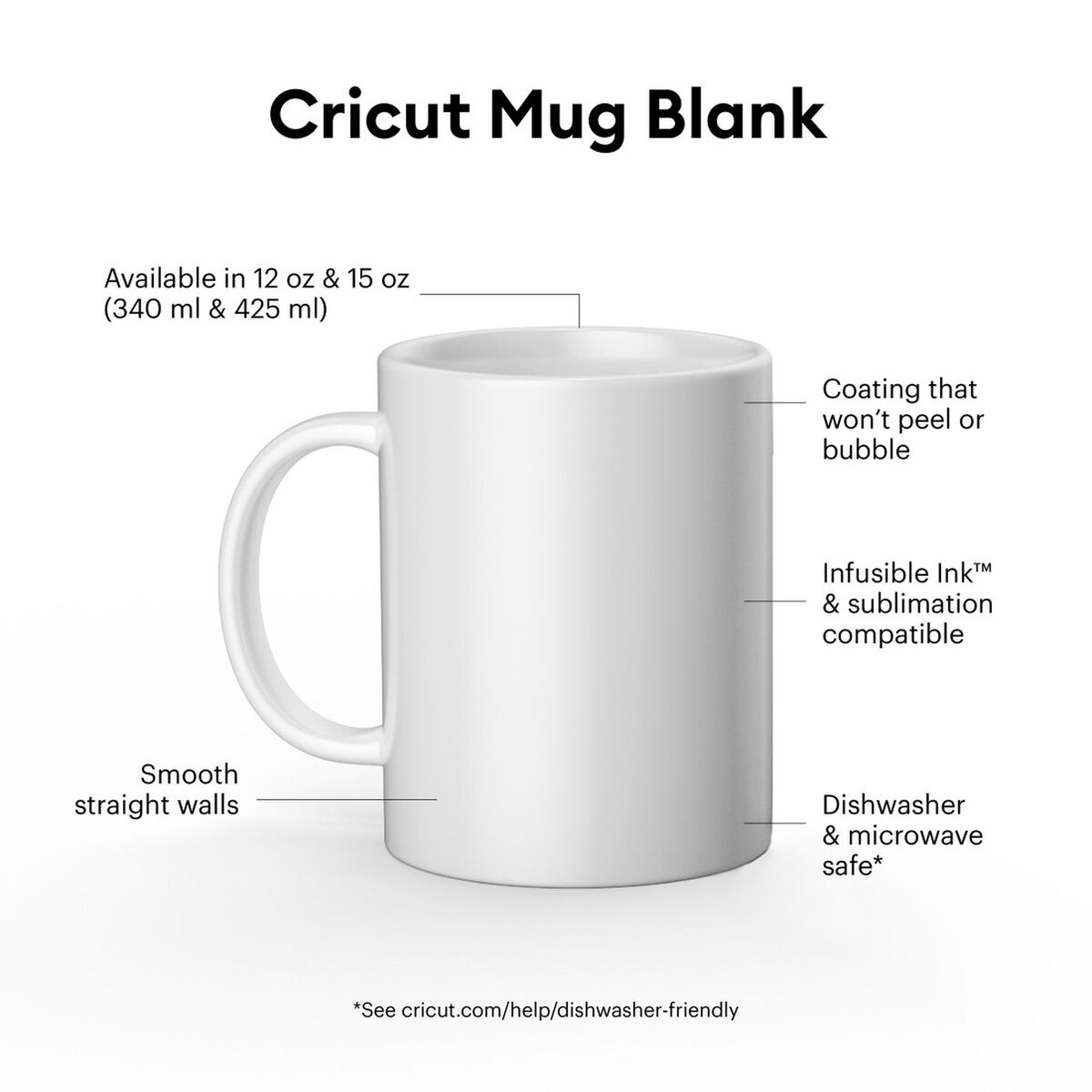 Image secondaire de Tasse personnalisable pour plotter de découpe Cricut 12 Oz Blanc Céramique (2 Unités)