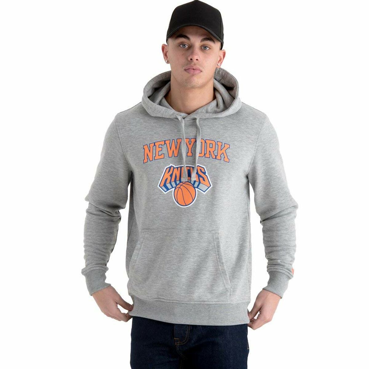 Herenhoodie New Era New York Knicks Lichtgrijs L