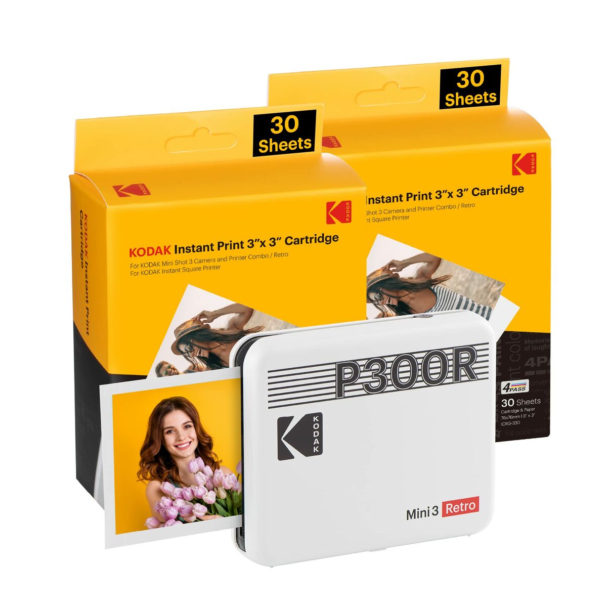 Fotoprinter Kodak MINI 3 RETRO P300RW60 Hvid