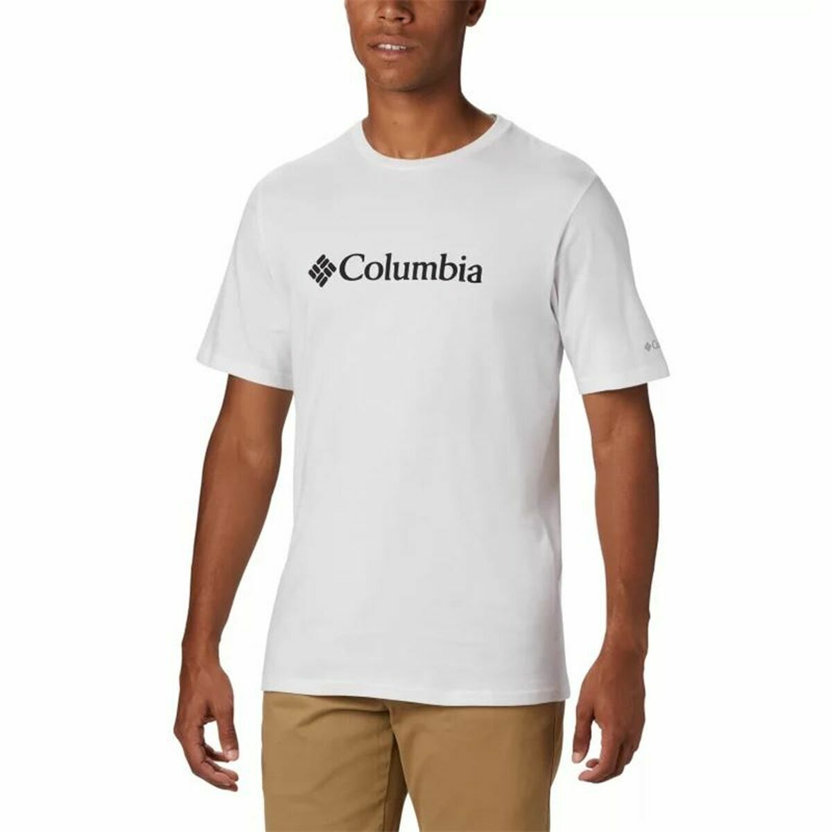 Maillot de Corps de Sport à Manches Coupe Columbia Basic Logo Blanc