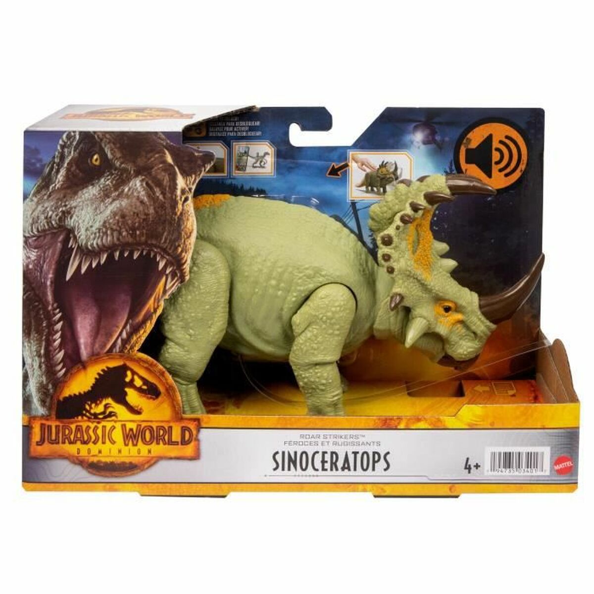 Personnage articulé Mattel Sinoceratops Dinosaure avec son