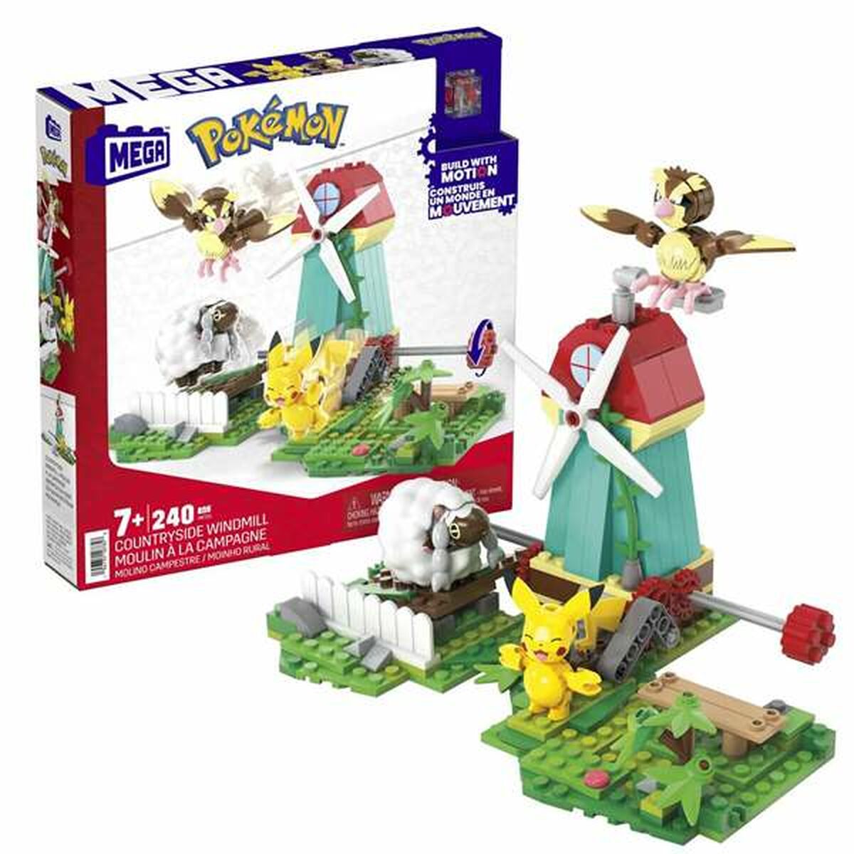Set de construction Pokémon Mega Bloks Countryside Windmill 240 Pièces
