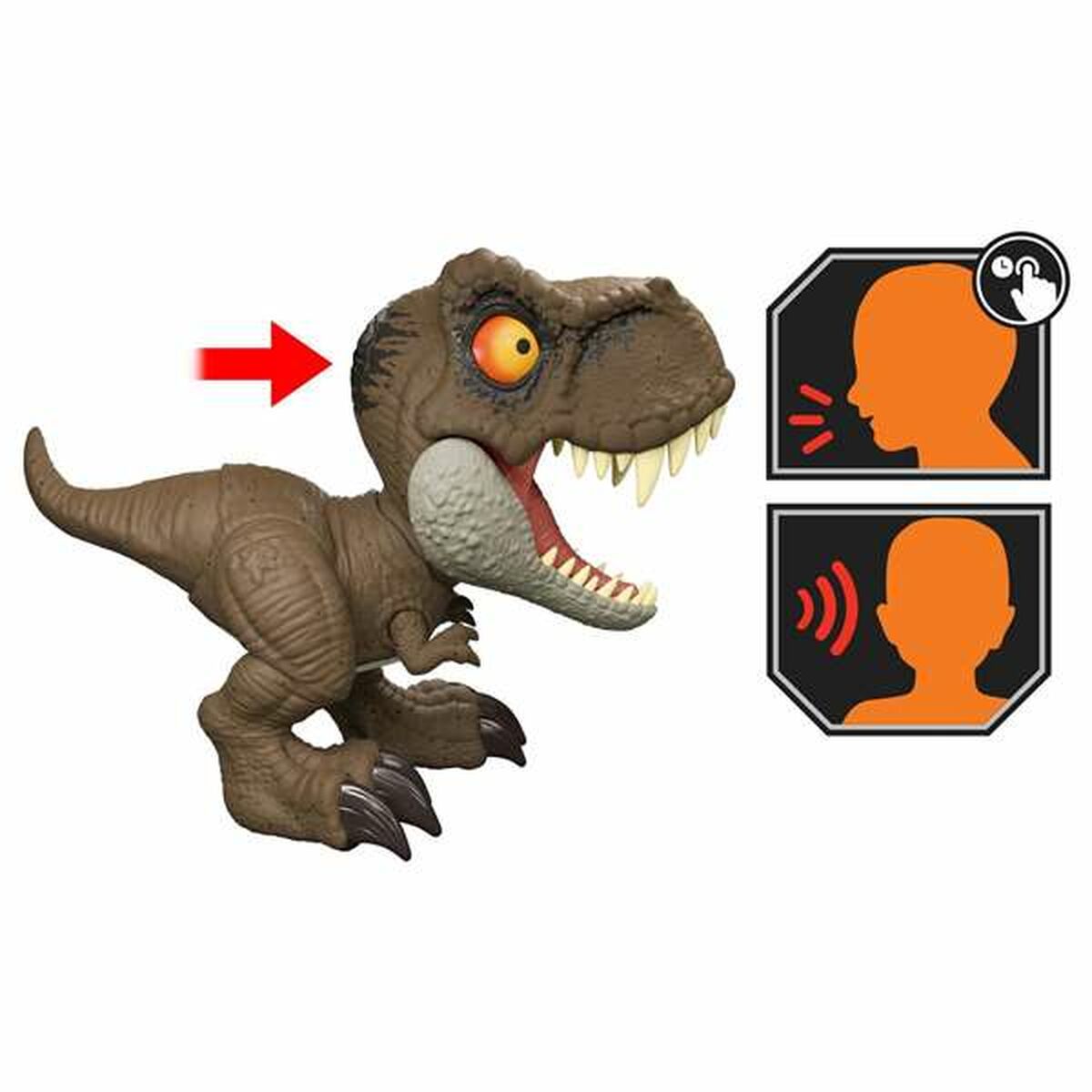 Image secondaire de Dinosaure Mattel Jurassic World Roar Command T-Rex 21,59 x 22,23 x 10,16 cm