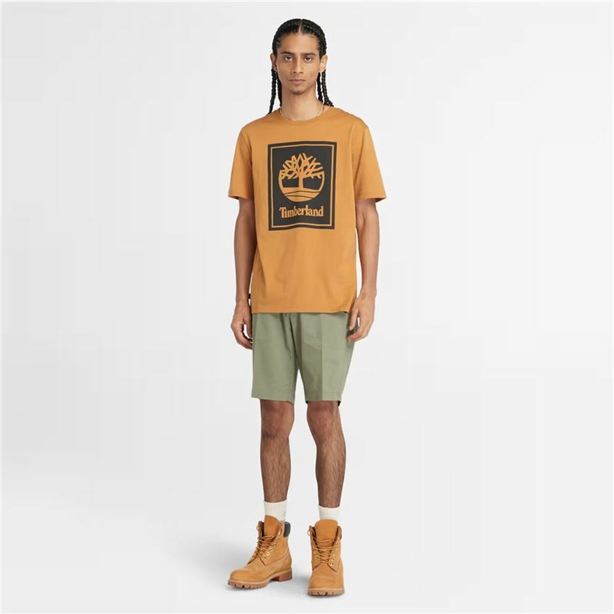 Mens Short Sleeve T-Shirt Timberland Stack Logo