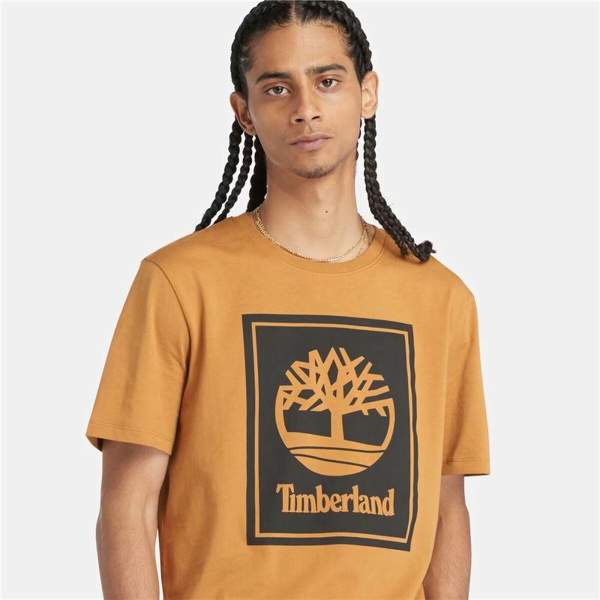 Mens Short Sleeve T-Shirt Timberland Stack Logo