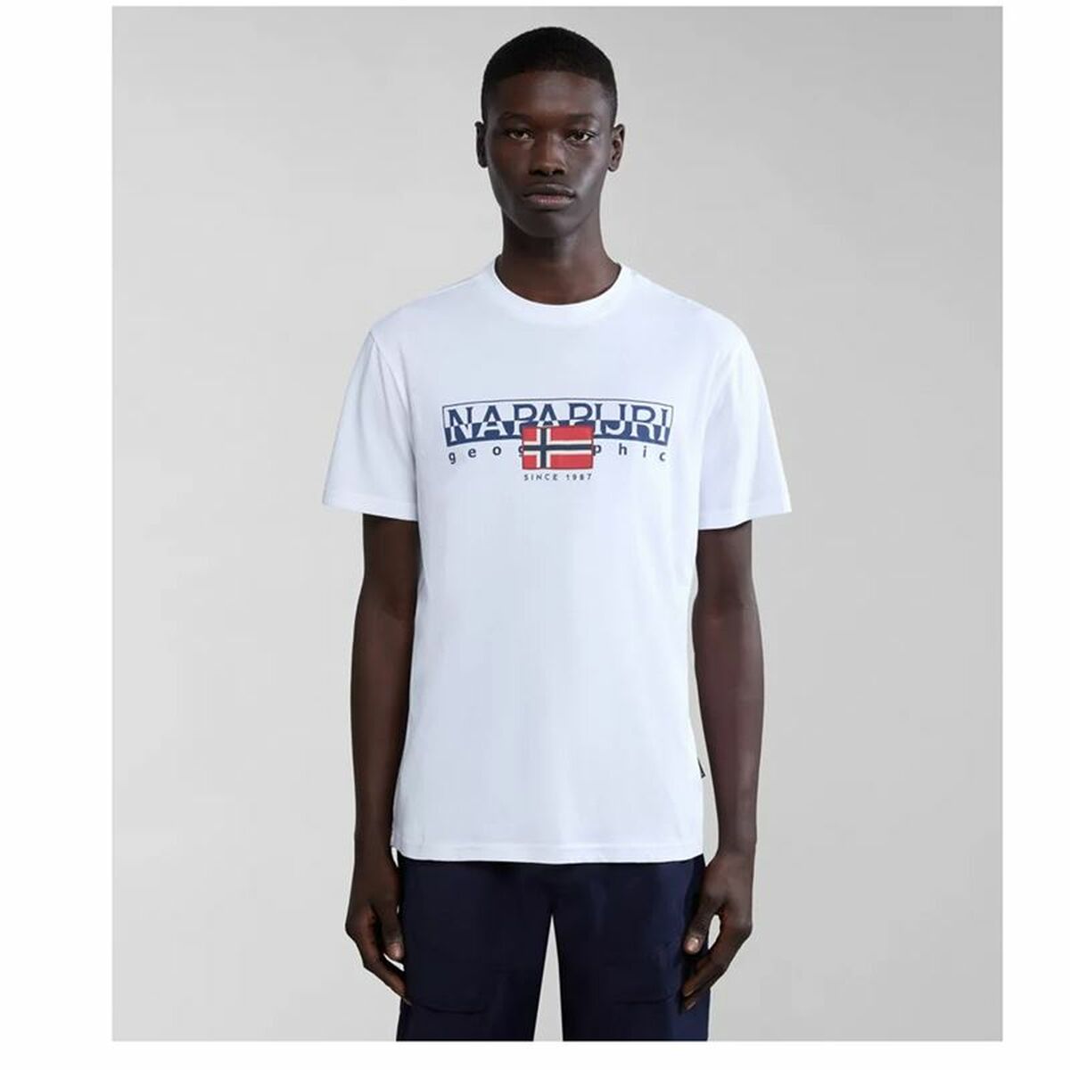 Heren-T-Shirt met Korte Mouwen Napapijri S-Aylmer Wit