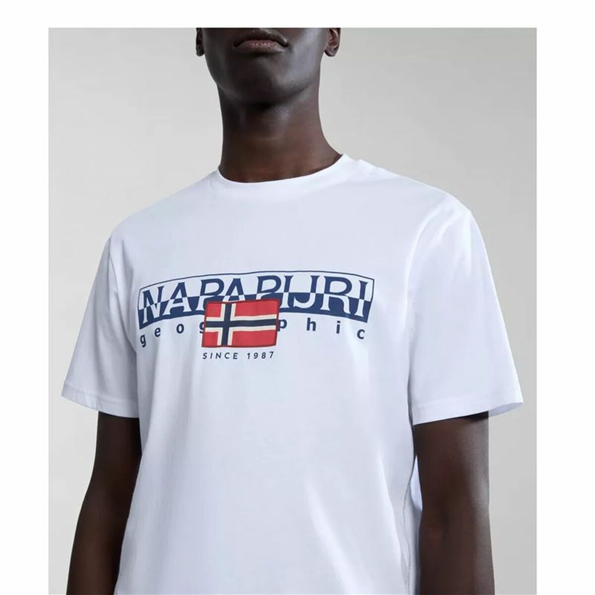Heren-T-Shirt met Korte Mouwen Napapijri S-Aylmer Wit