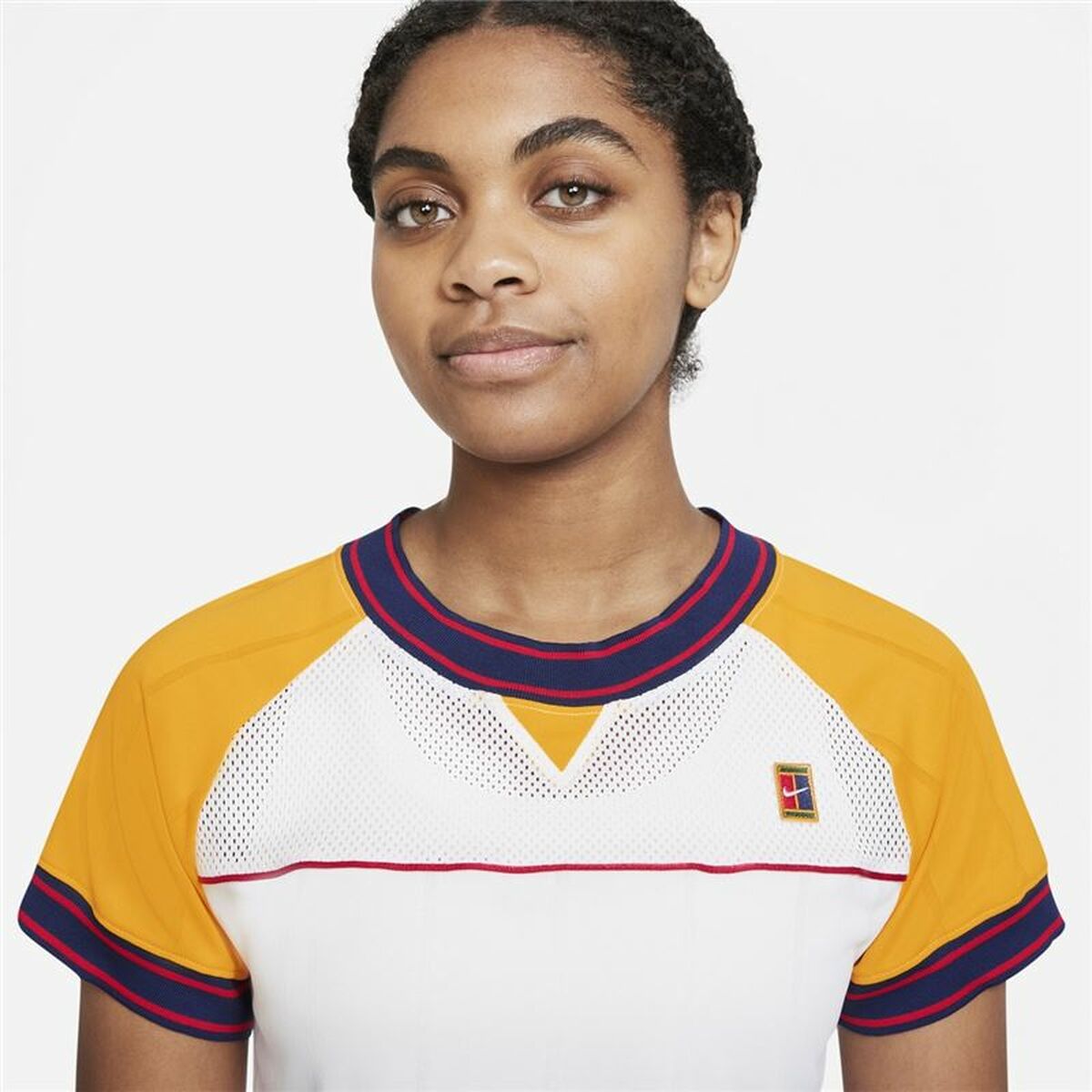 Dames-T-Shirt met Korte Mouwen Nike Court Dri-Fit Slam Wit