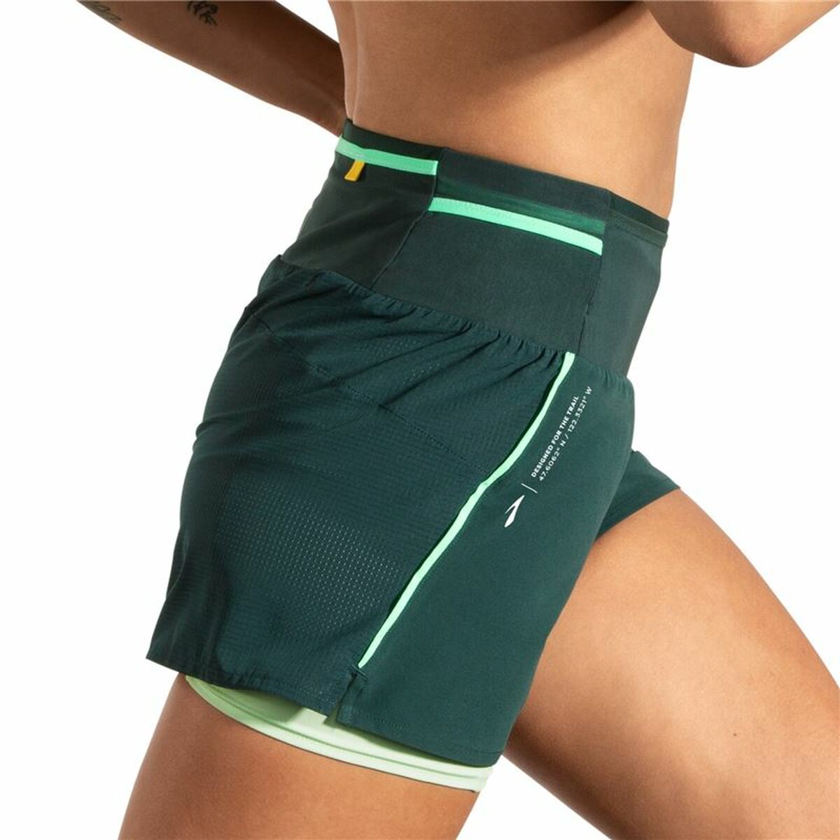 Sports Shorts for Women Brooks High Point 3″ 2-in-1 2.0 Green