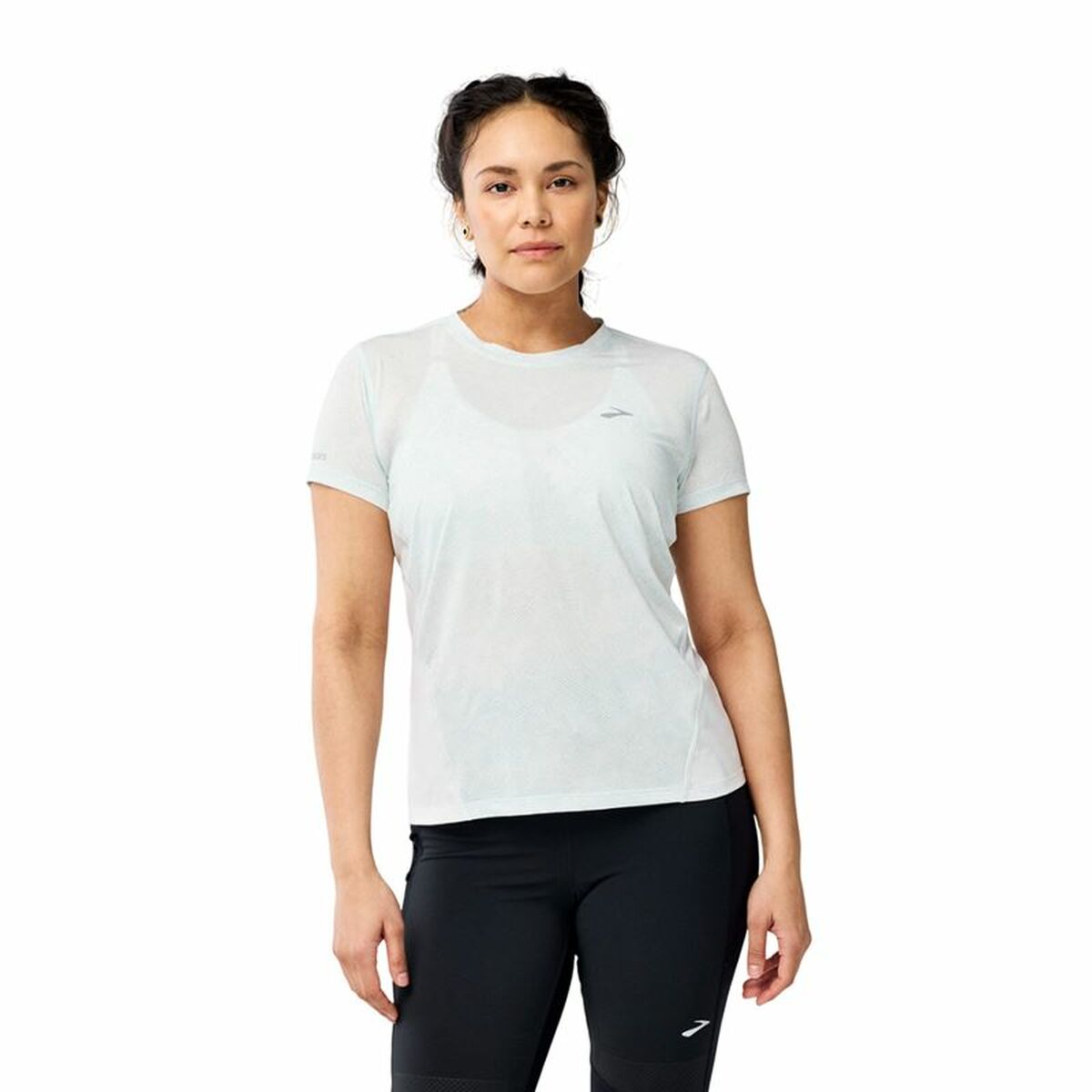 Image secondaire de T-shirt à manches courtes homme Brooks Sprint Free Sleeve Blanc Bleu clair
