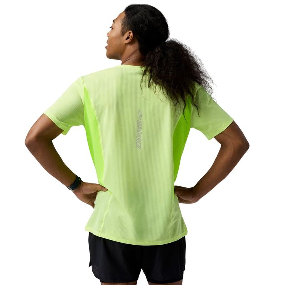 Heren-T-Shirt met Korte Mouwen Brooks High Point Sleeve 2.0 Geel